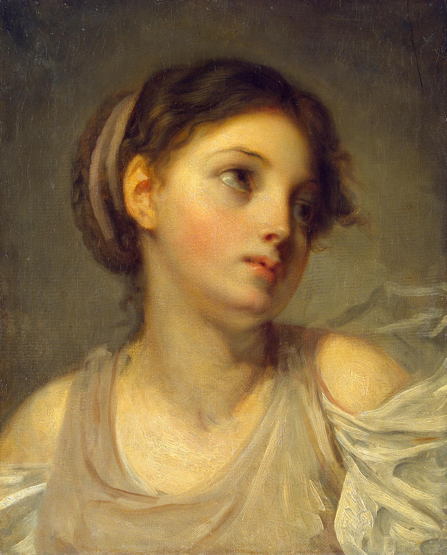 Jeune fille en tunique lilas - Jean-Baptiste Greuze - Alpha Reproduction