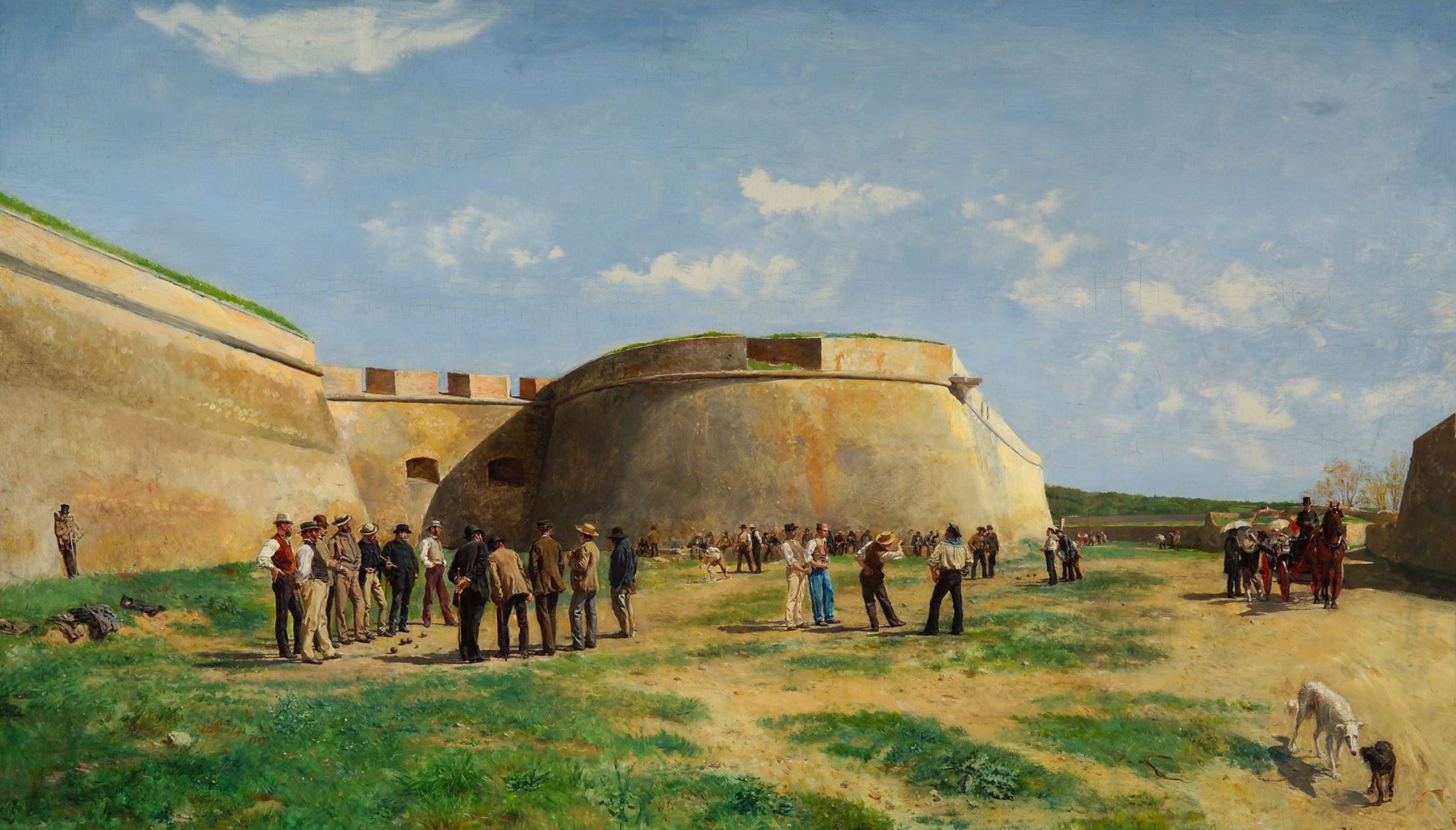 Jouer aux boules dans la fosse à Antibes - Ernest Meissonier
