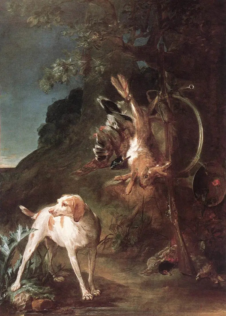 Gibier mort et chien de chasse - Jean Siméon Chardin - Alpha Reproduction