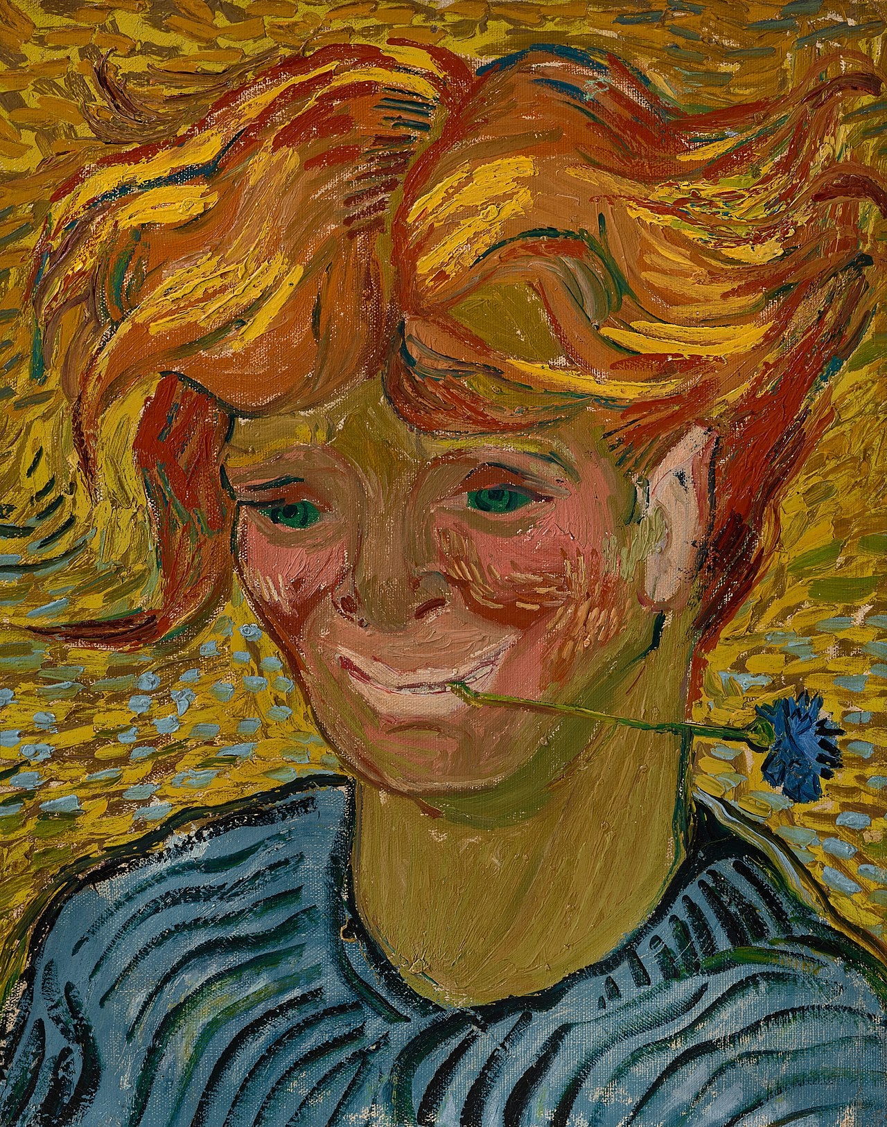 ชายหนุ่มกับดอกบลูเบต - Vincent van Gogh