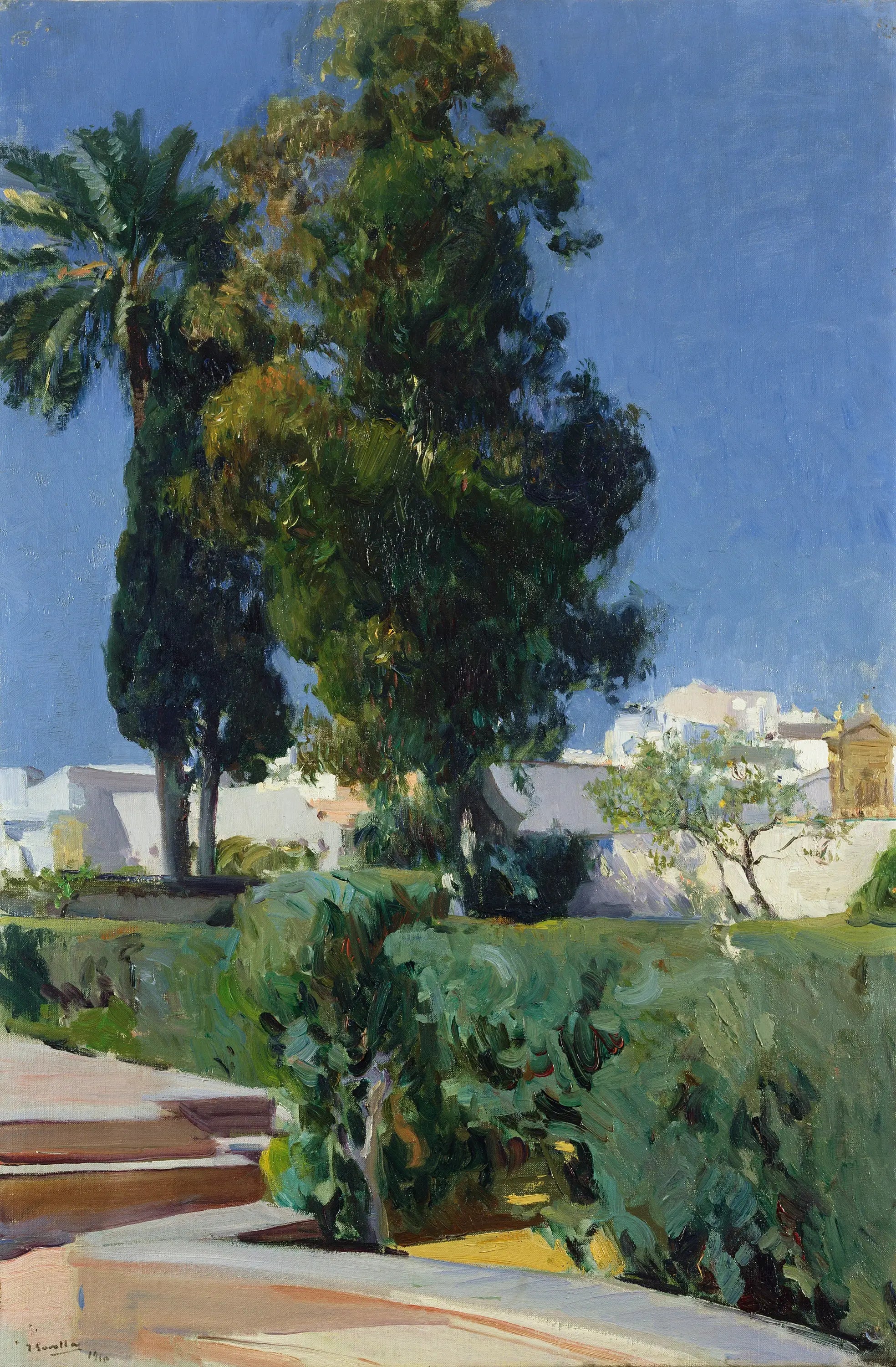 Reproduction du tableau « Coin du Jardin, Alcazar, Séville - Joaquín Sorolla » par Alpha Reproduction en peinture à l’huile