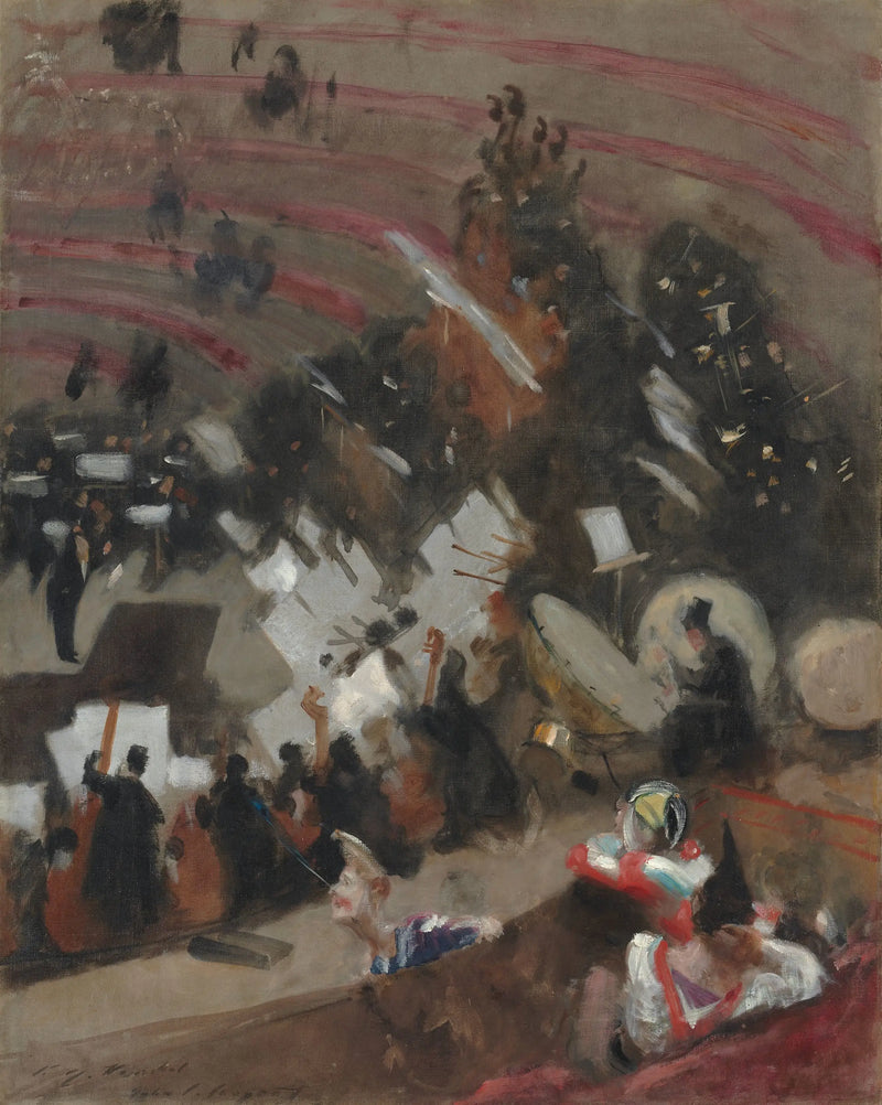 การซ้อมของวงออร์เคสตร้า Pasdeloup ที่ Cirque d'Hiver - John Singer Sargent