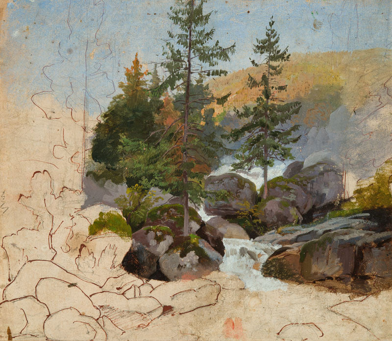 Rapides d’un ruisseau forestier, Josef Mánes, 1848