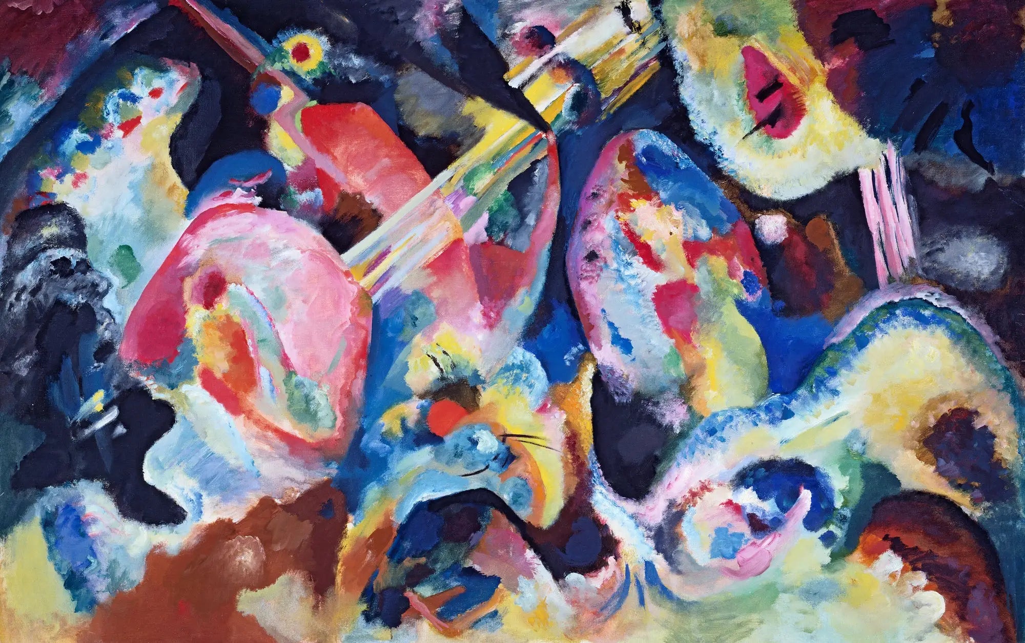 Reproduction du tableau « Déluge d'improvisation - Vassily Kandinsky » par Alpha Reproduction en peinture à l’huile