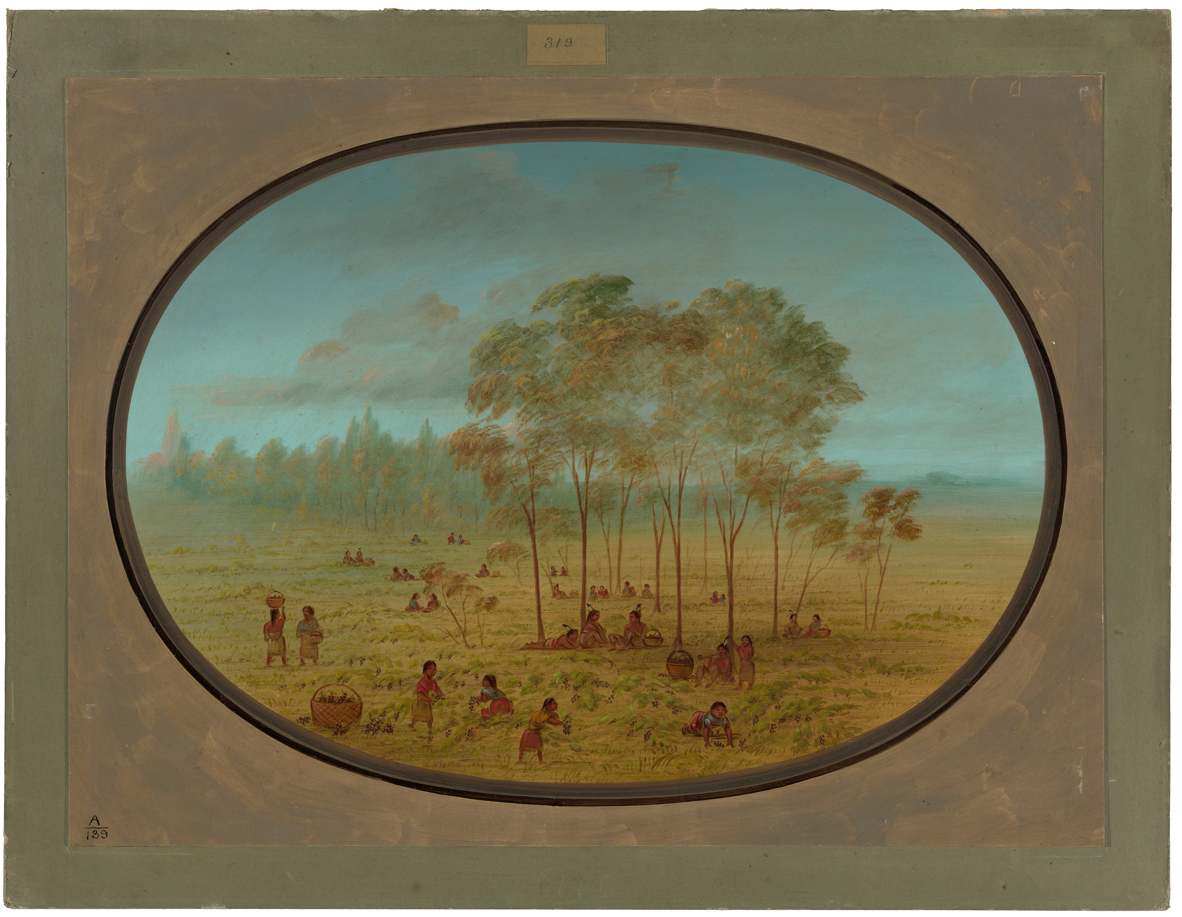 Les Indiens Kiowa cueillant des raisins sauvages - George Catlin
