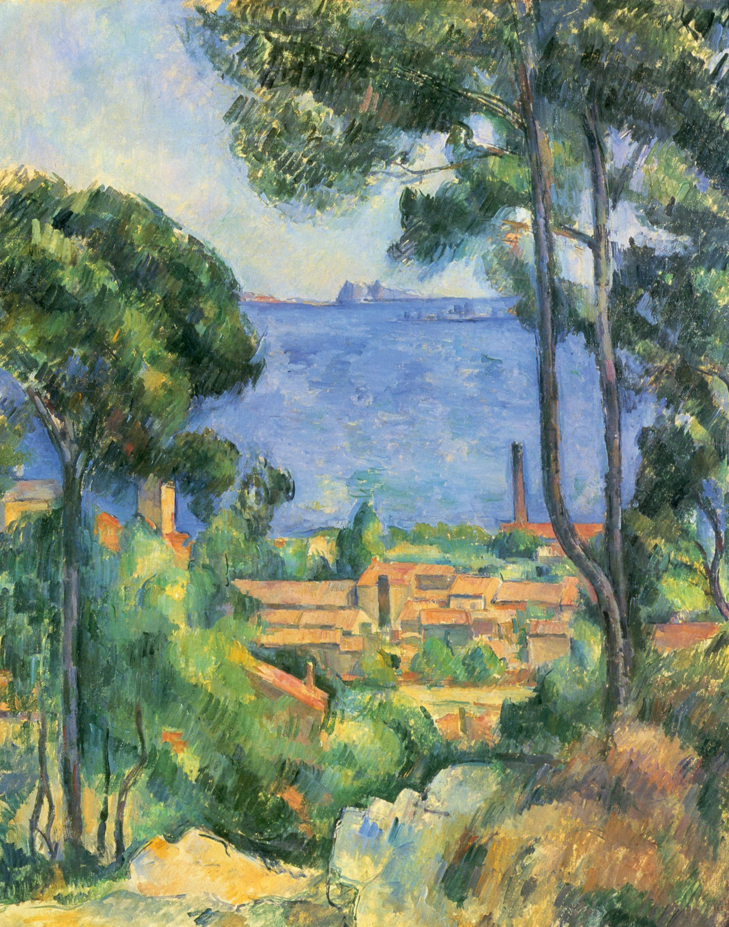 วิวของแอสตาคและปราสาทอิฟ - Paul Cézanne