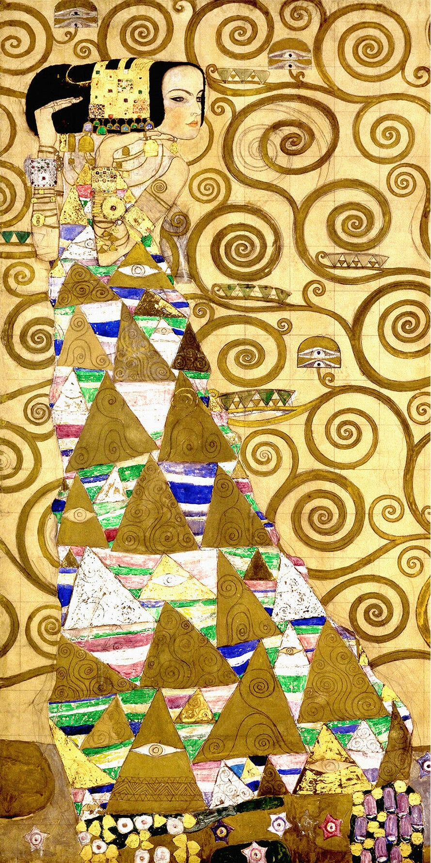 🌪️👁️ การรอคอย – Gustav Klimt (1905–1909)