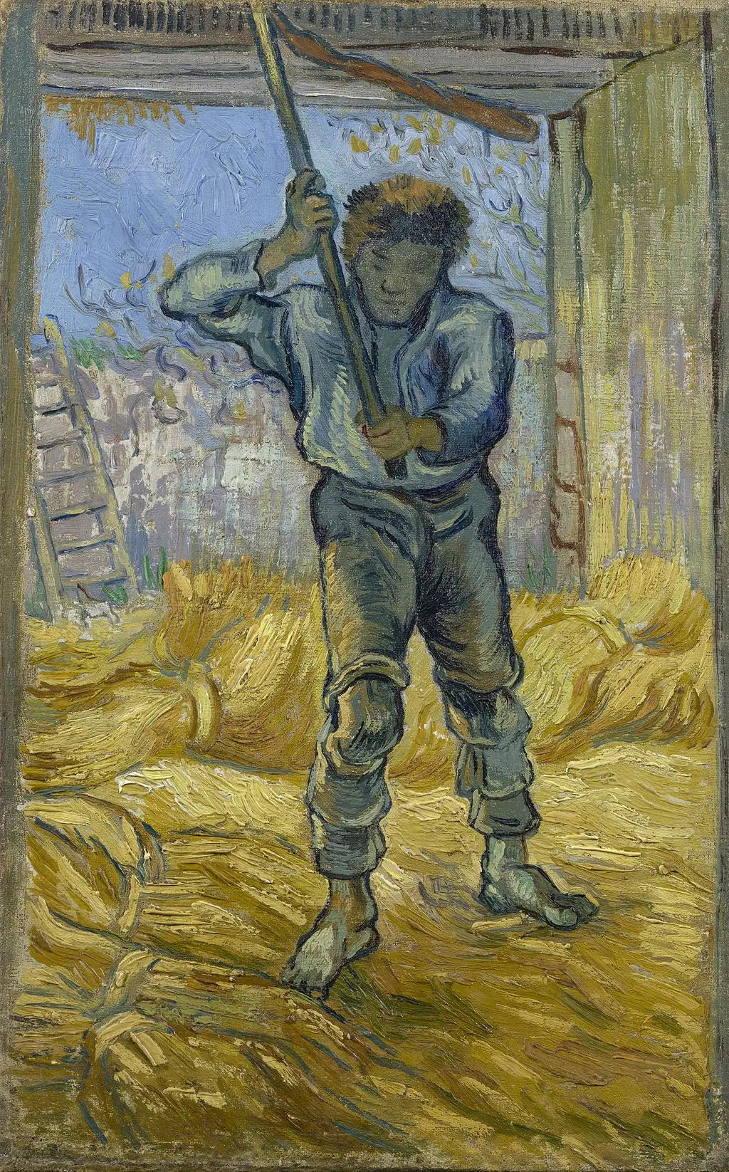 Reproduction du tableau « La Batteuse (d'après Millet) - Vincent van Gogh » par Alpha Reproduction en peinture à l’huile
