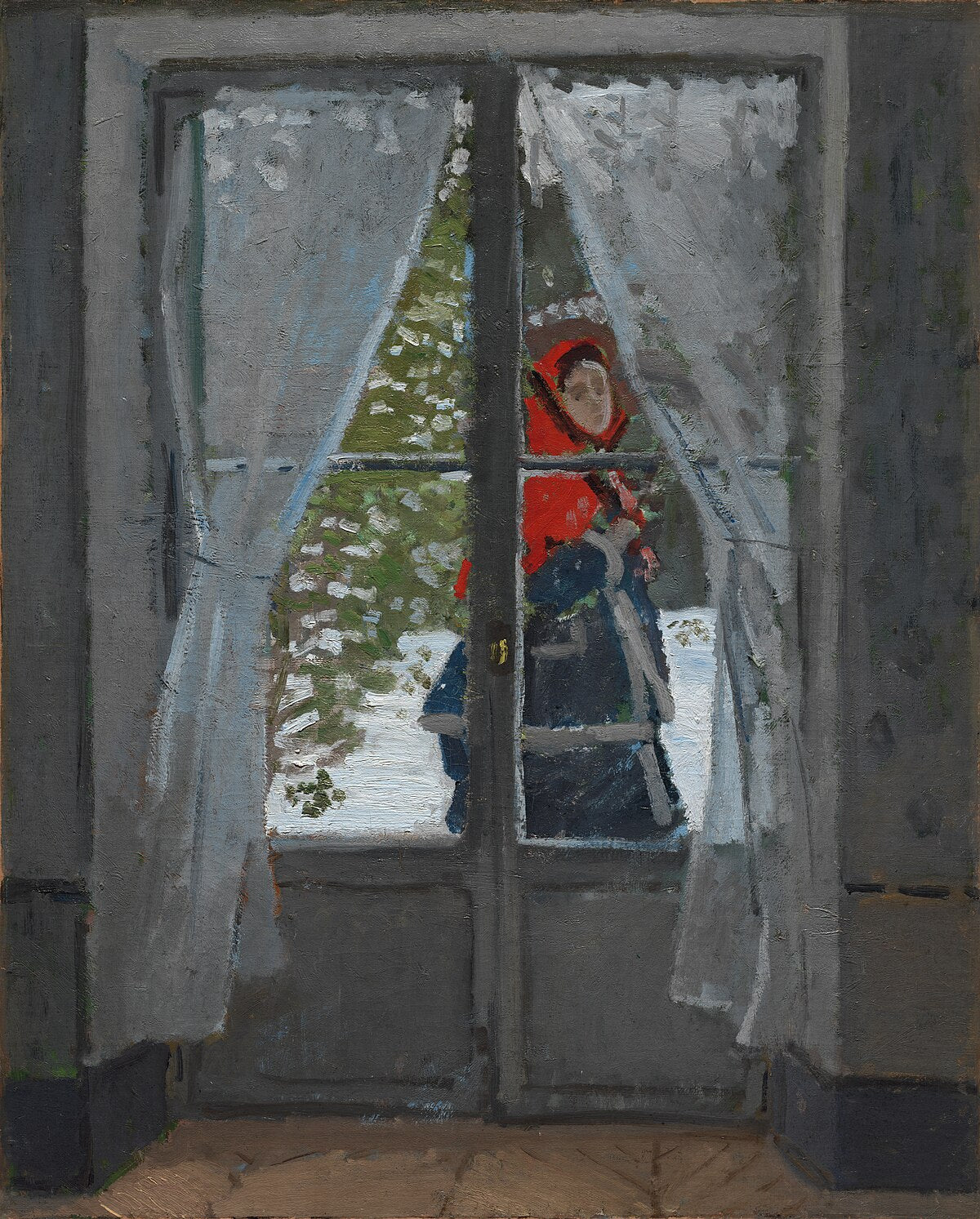 หมวกปีกกว้างสีแดง - Claude Monet