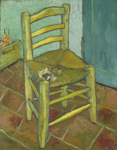Reproduction du tableau « La Chaise de Vincent avec sa pipe - Vincent van Gogh » par Alpha Reproduction en peinture à l’huile