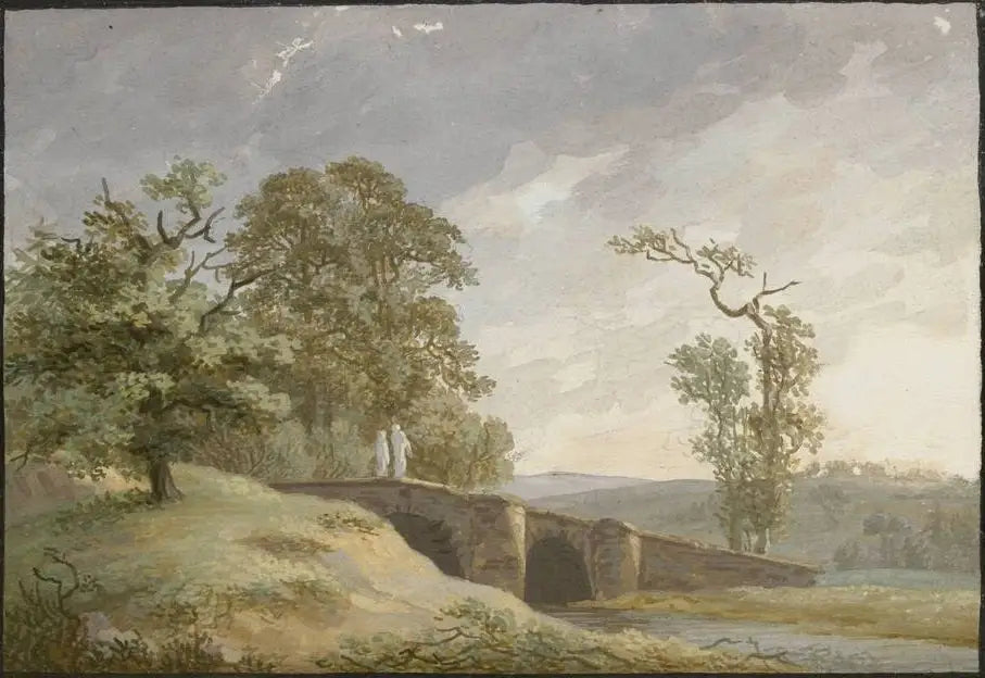 Reproduction du tableau « Paysage avec pont - Caspar David Friedrich » par Alpha Reproduction en peinture à l’huile