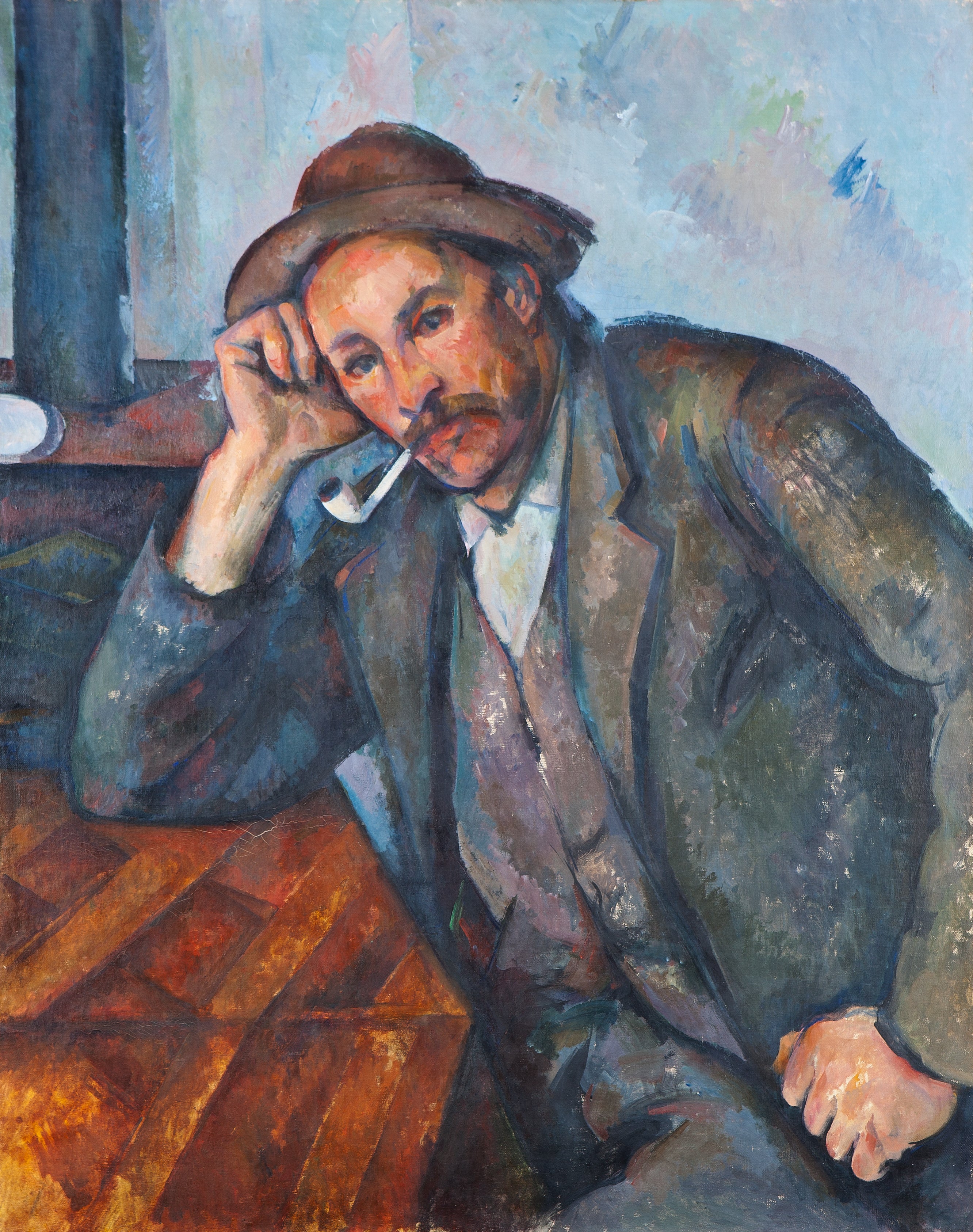 Reproduction du tableau « Le Fumeur accoudé - Paul Cézanne » par Alpha Reproduction en peinture à l’huile