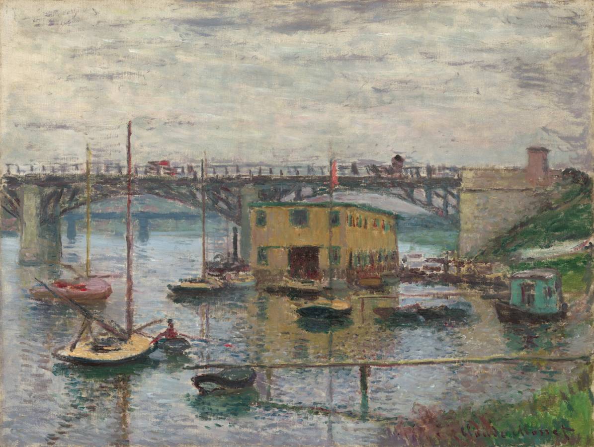 สะพานที่อาร์ฌ็องเตยล์ ในวันที่ท้องฟ้าหม่น - Claude Monet
