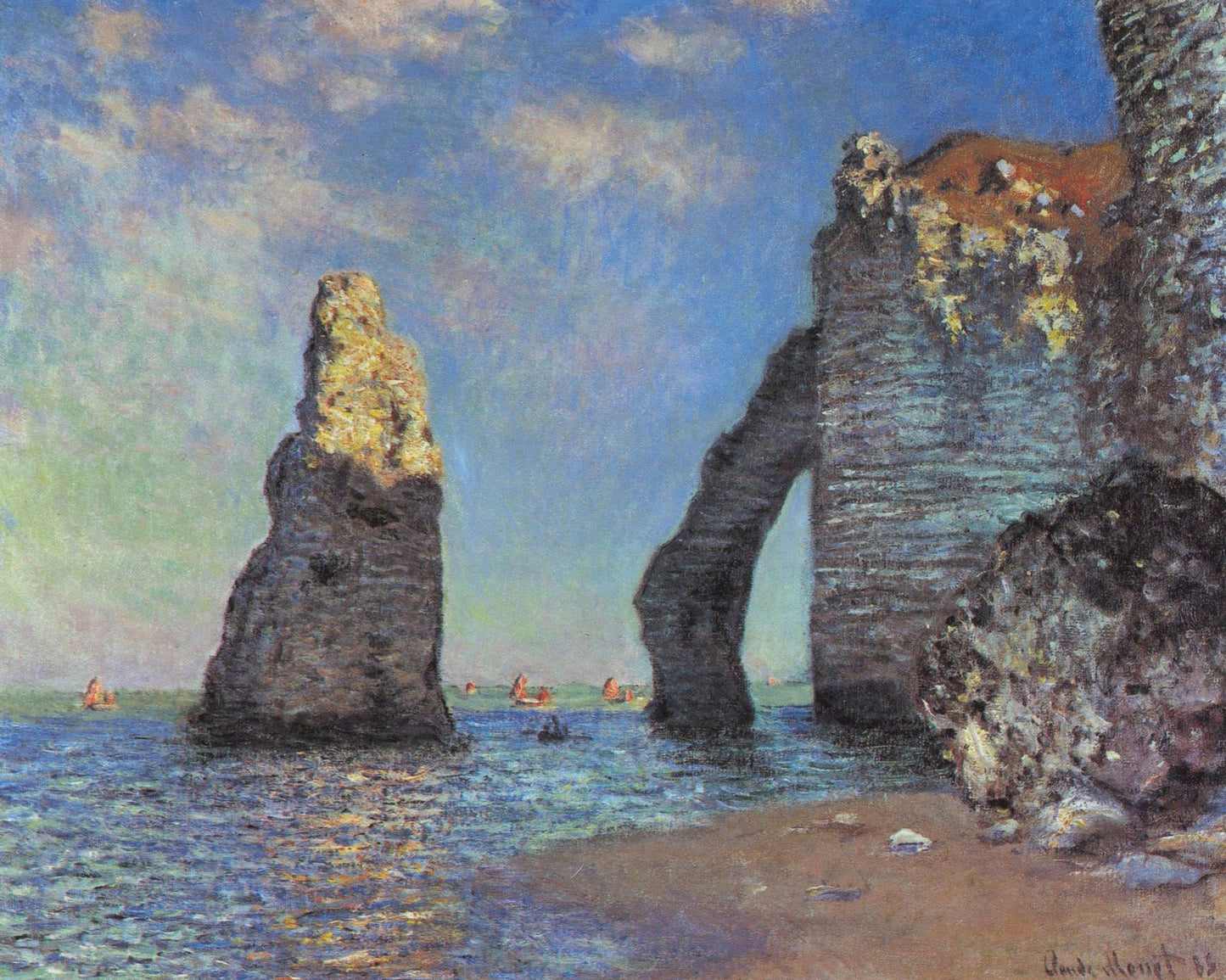 🎨 หน้าผาที่เอเตรอต – Claude Monet, 1885