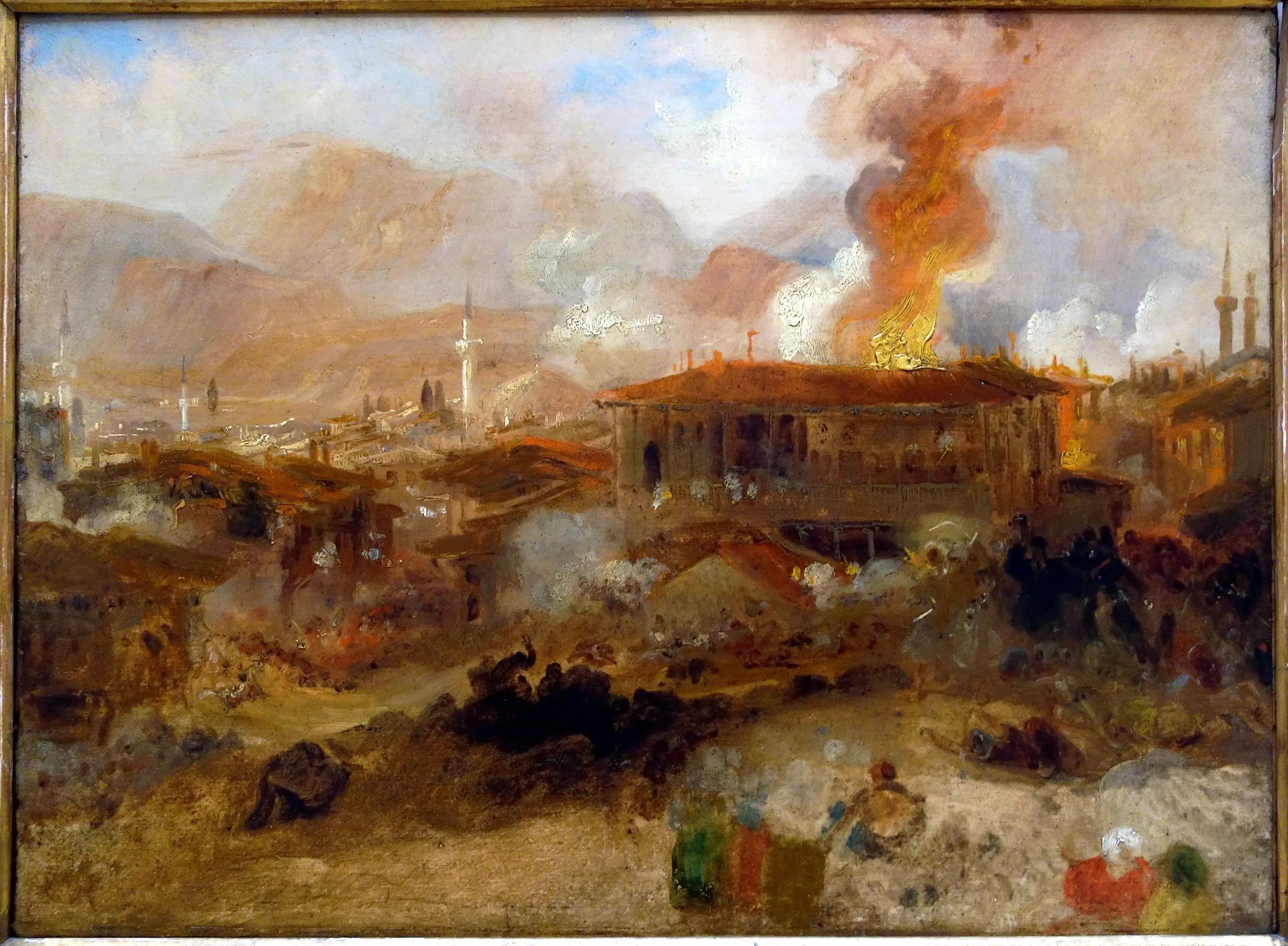Reproduction du tableau « Incendie à Constantinople - J. M. W. Turner » par Alpha Reproduction en peinture à l’huile
