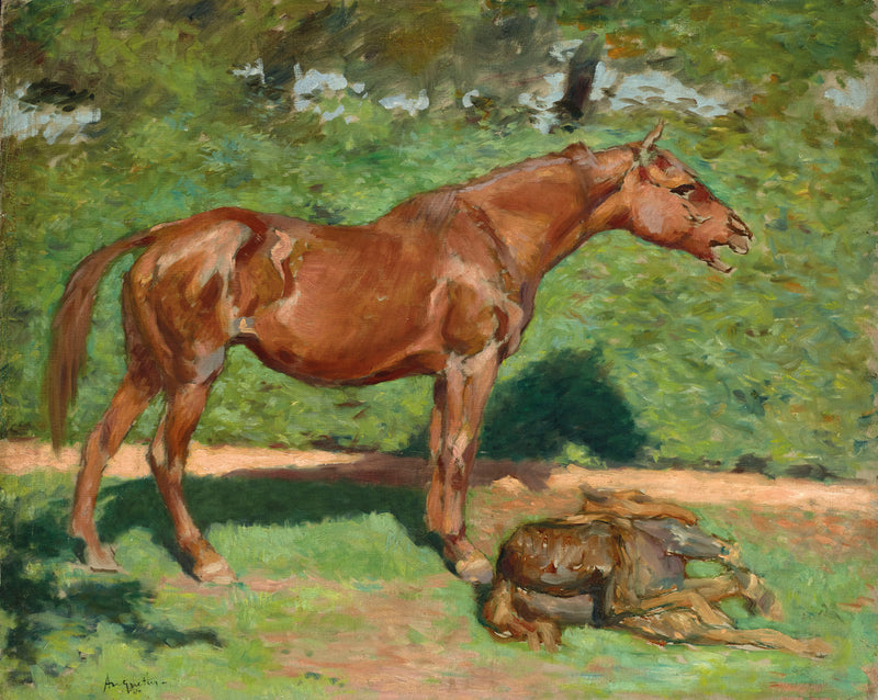 ม้าตัวเมียและลูกม้า - หลุยส์ อองเกติน