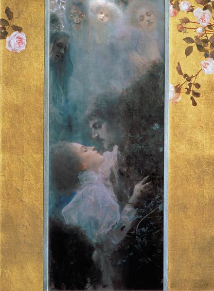 Reproduction du tableau « L'Amour - Gustav Klimt » par Alpha Reproduction en peinture à l’huile