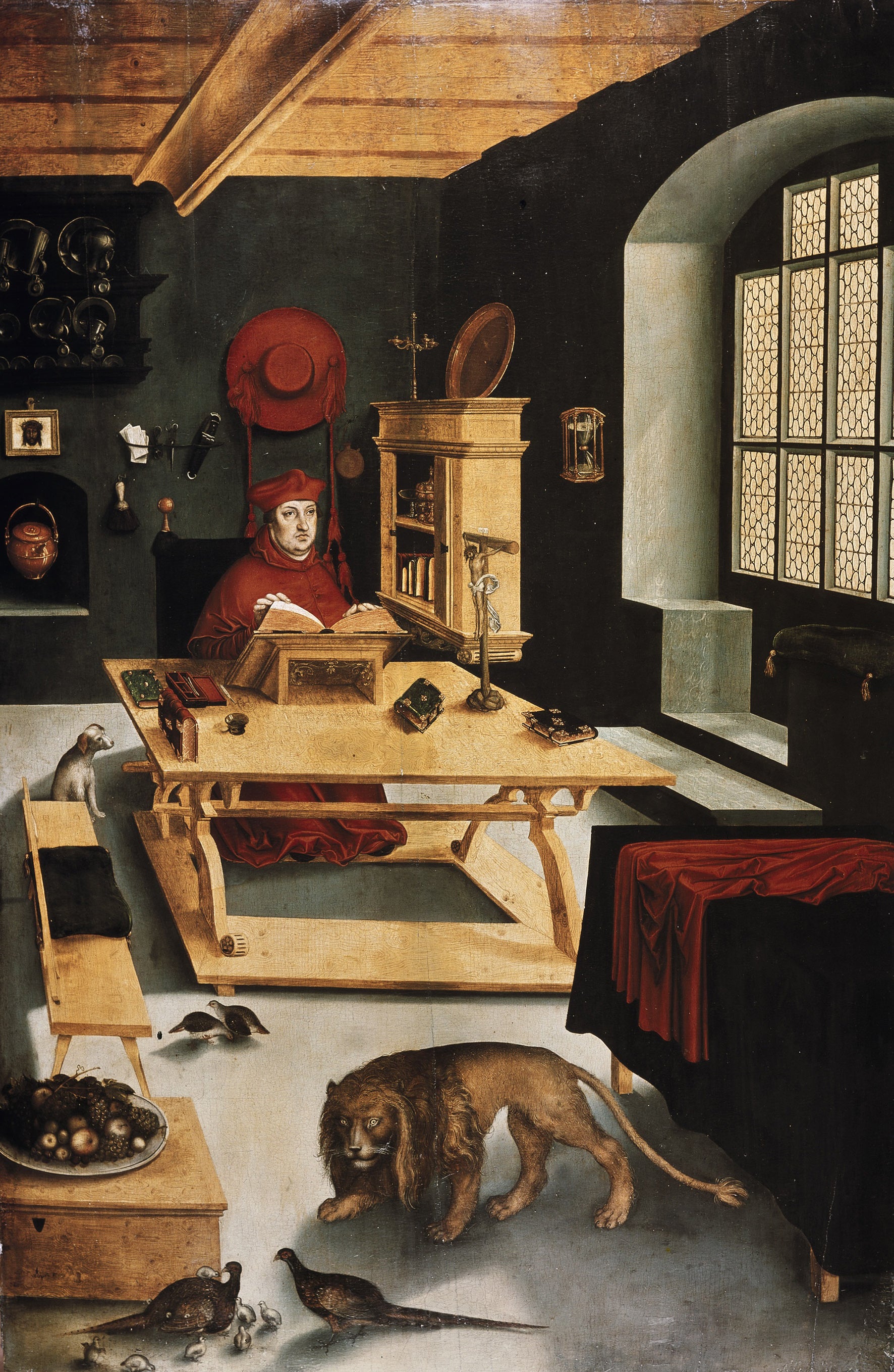 Le cardinal Albrecht von Brandenburg, archevêque de Mayence, représenté comme saint Jérôme dans son cabinet de travail - Lucas Cranach the Elder