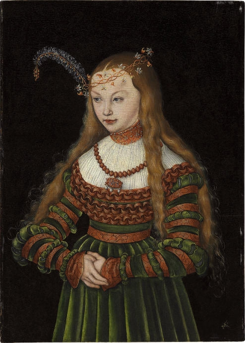 Portrait de la princesse Sibylle de Clèves en épouse de Jean-Frédéric de Saxe - Lucas Cranach the Elder