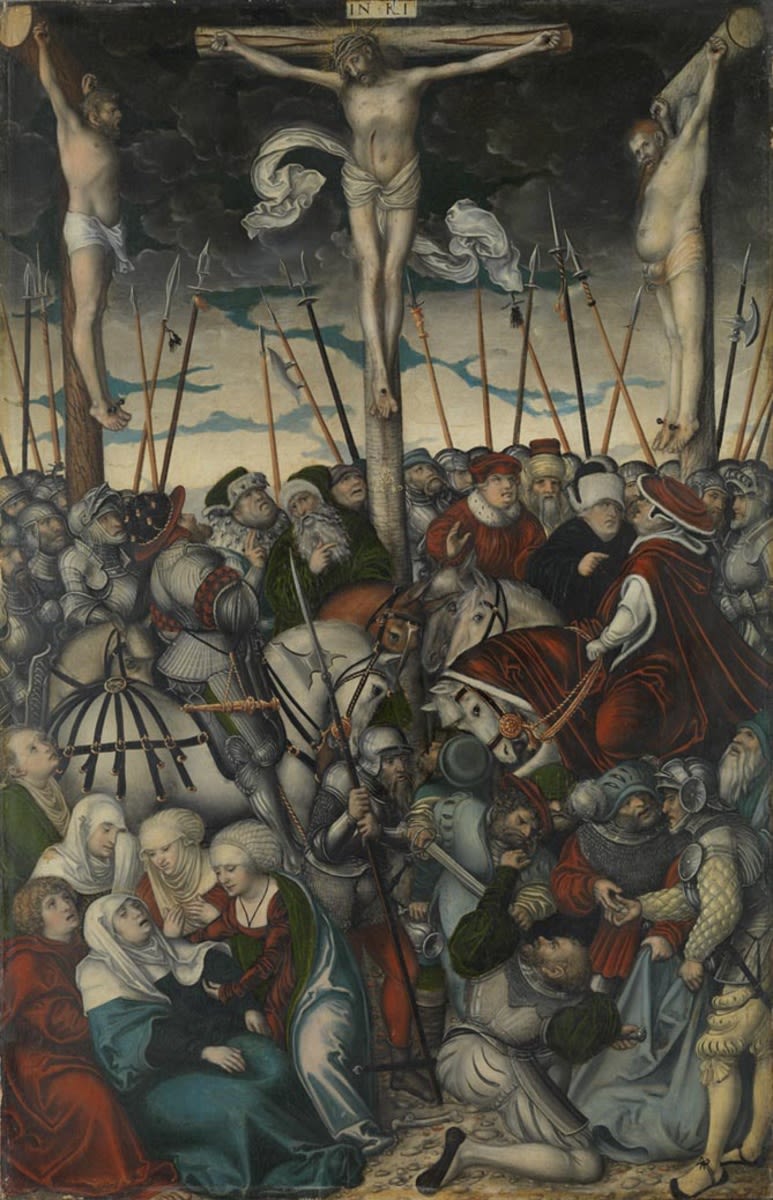 Triptyque de la Crucifixion : Crucifixion de Jésus - Lucas Cranach the Elder