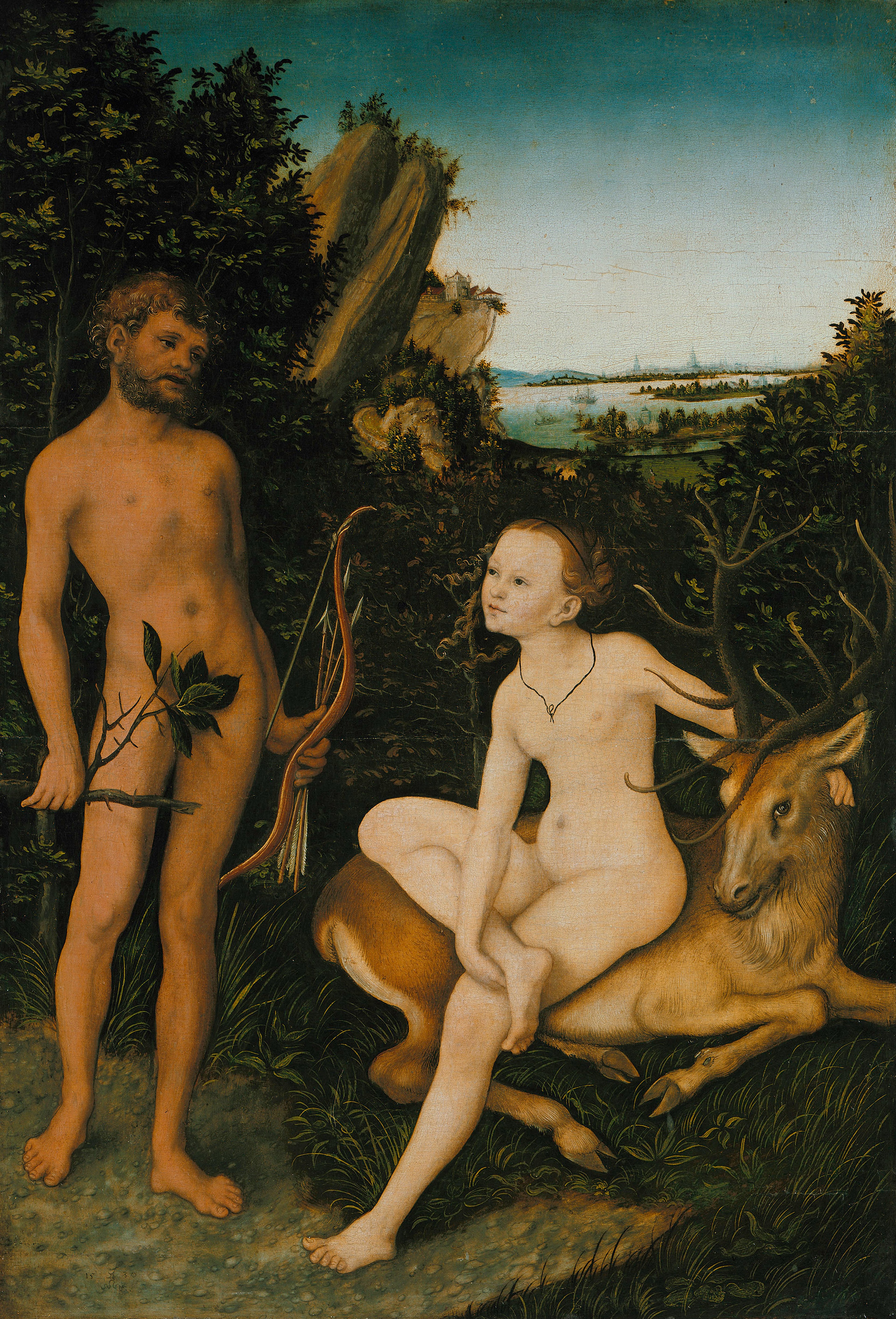 Apollon et Diane dans un paysage forestier - Lucas Cranach the Elder