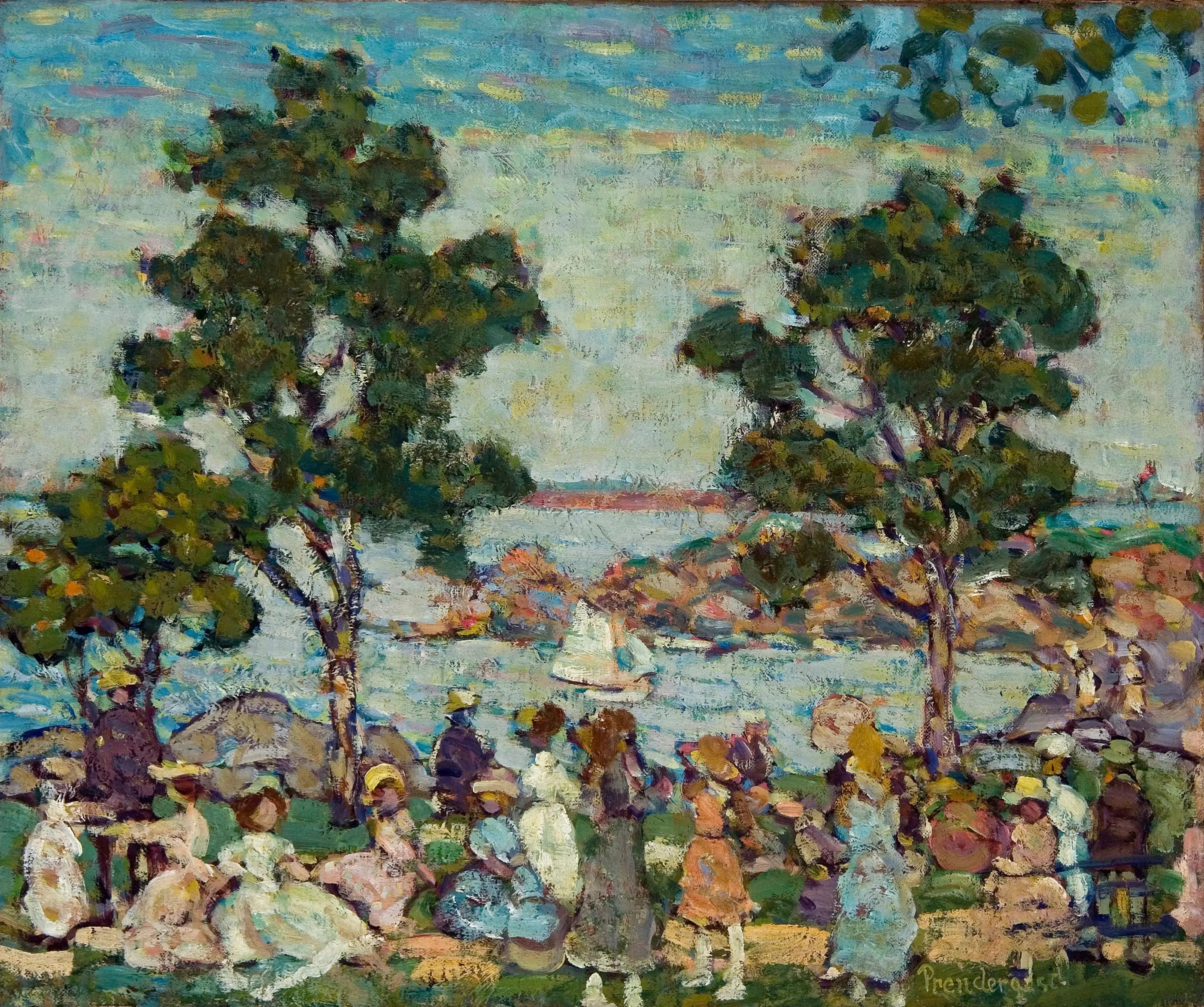 Paysage (scène de parc) - Maurice Prendergast - Alpha Reproduction