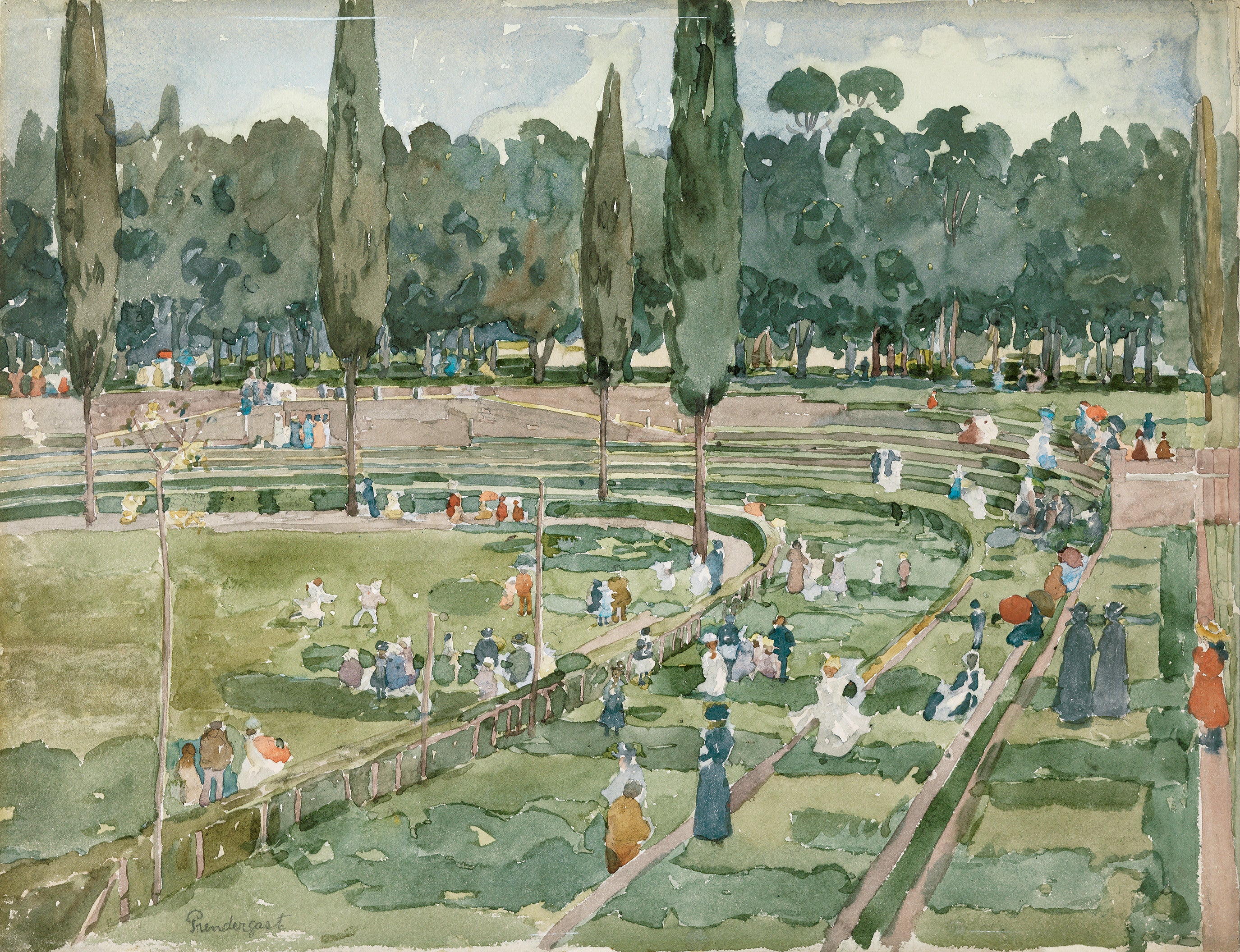 L'hippodrome (Piazza Siena, Jardins Borghèse, Rome) - Maurice Prendergast
