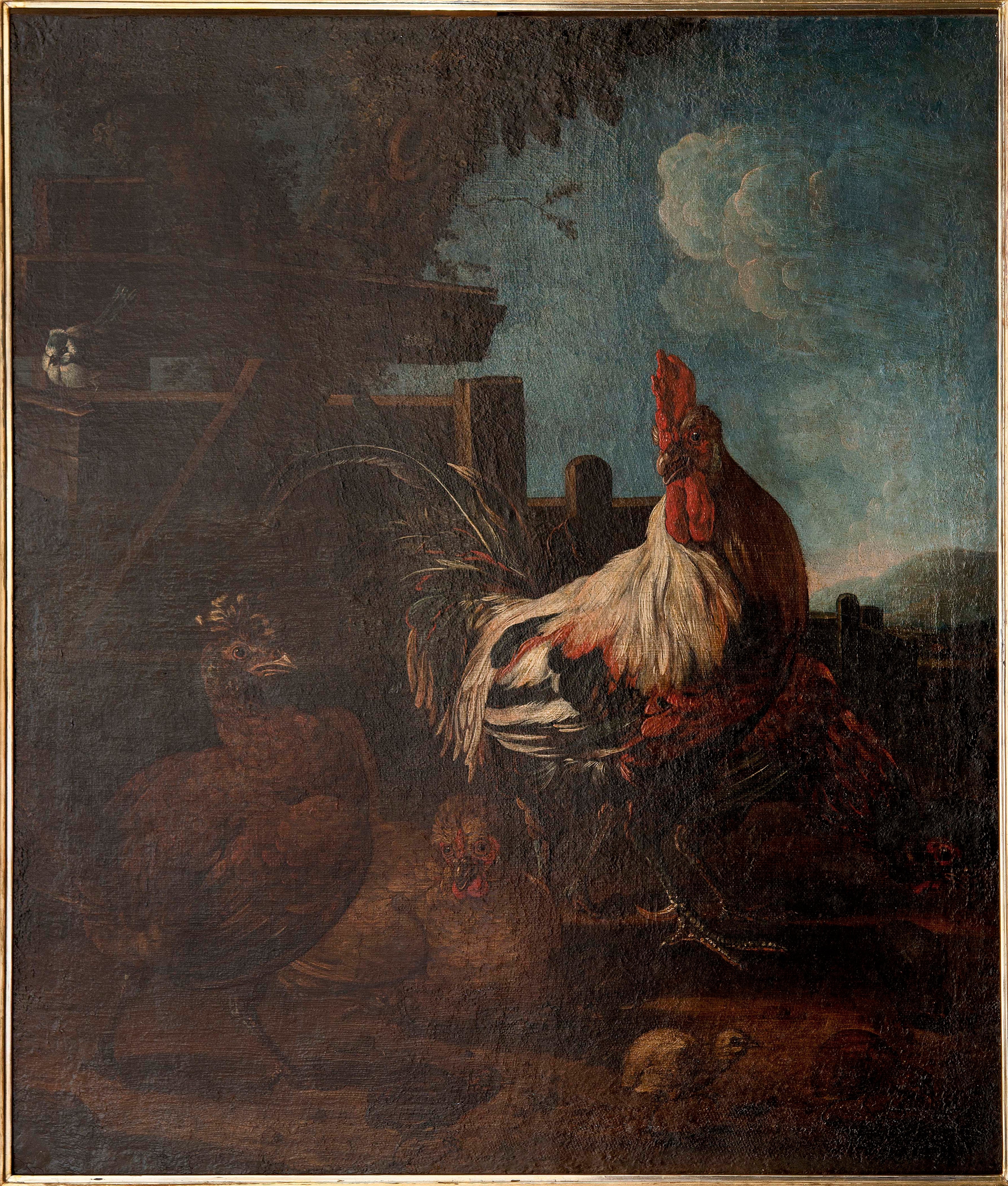 Coq avec poules et poulets - Melchior de Hondecoeter