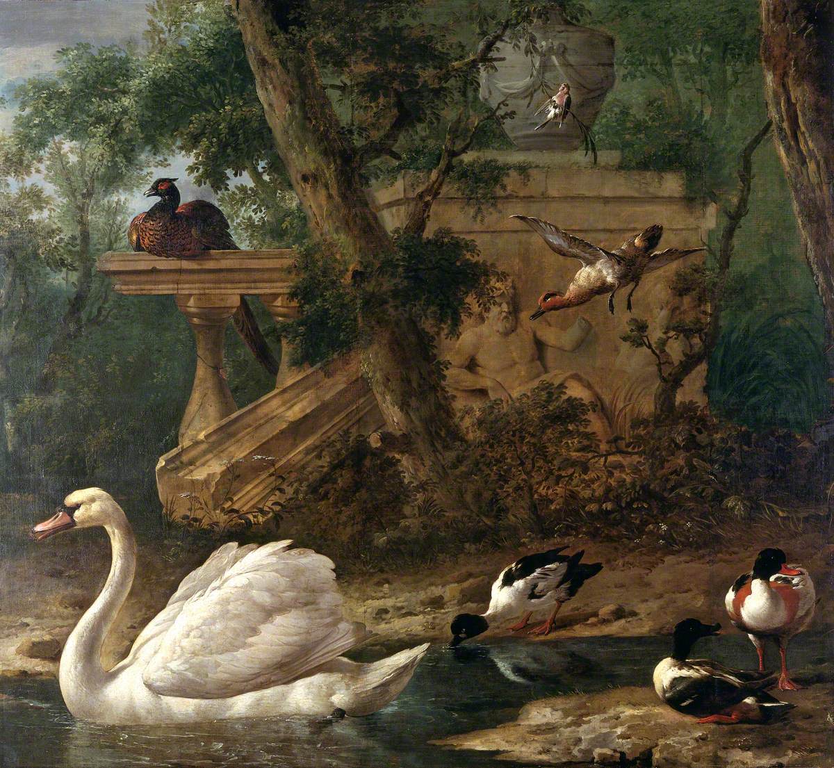 Oiseaux dans un jardin - Melchior de Hondecoeter