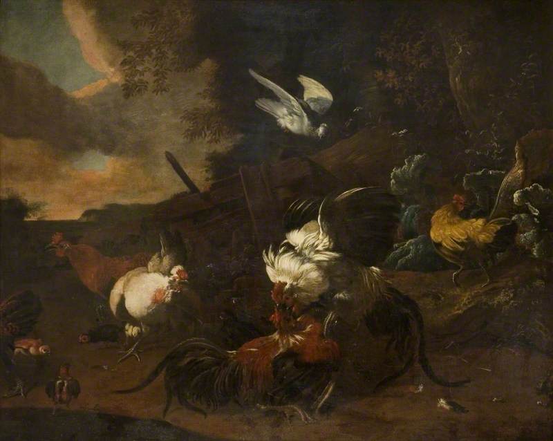 Combat de coqs (« Guerre et Paix ») - Melchior de Hondecoeter