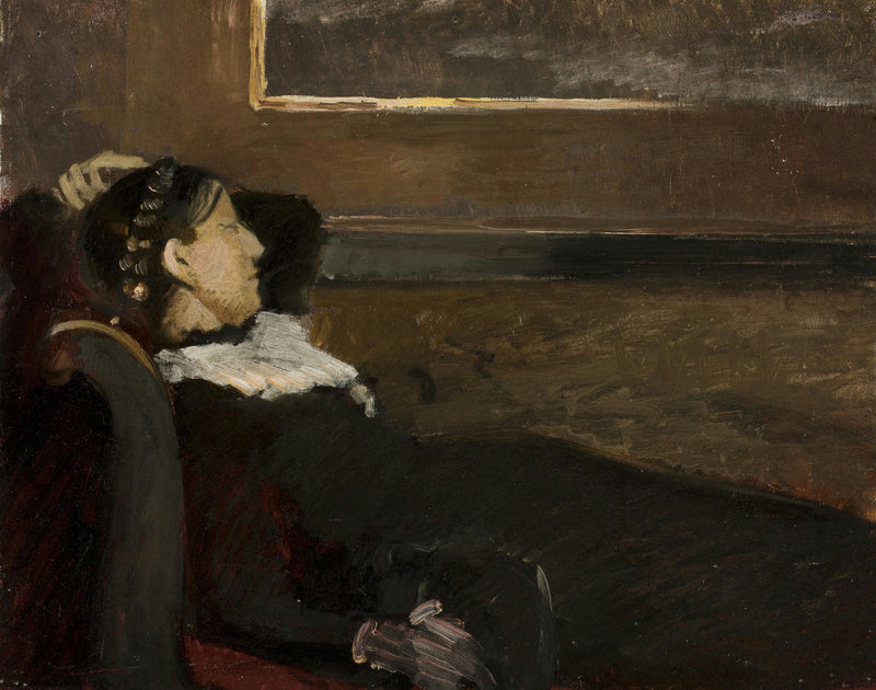 Anna Ancher se repose dans la salle à manger de Brøndum. - Michael Peter Ancher