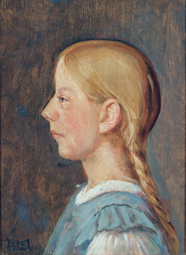Une fille de Skagen avec des tresses. (fxd) - Michael Peter Ancher - Alpha Reproduction