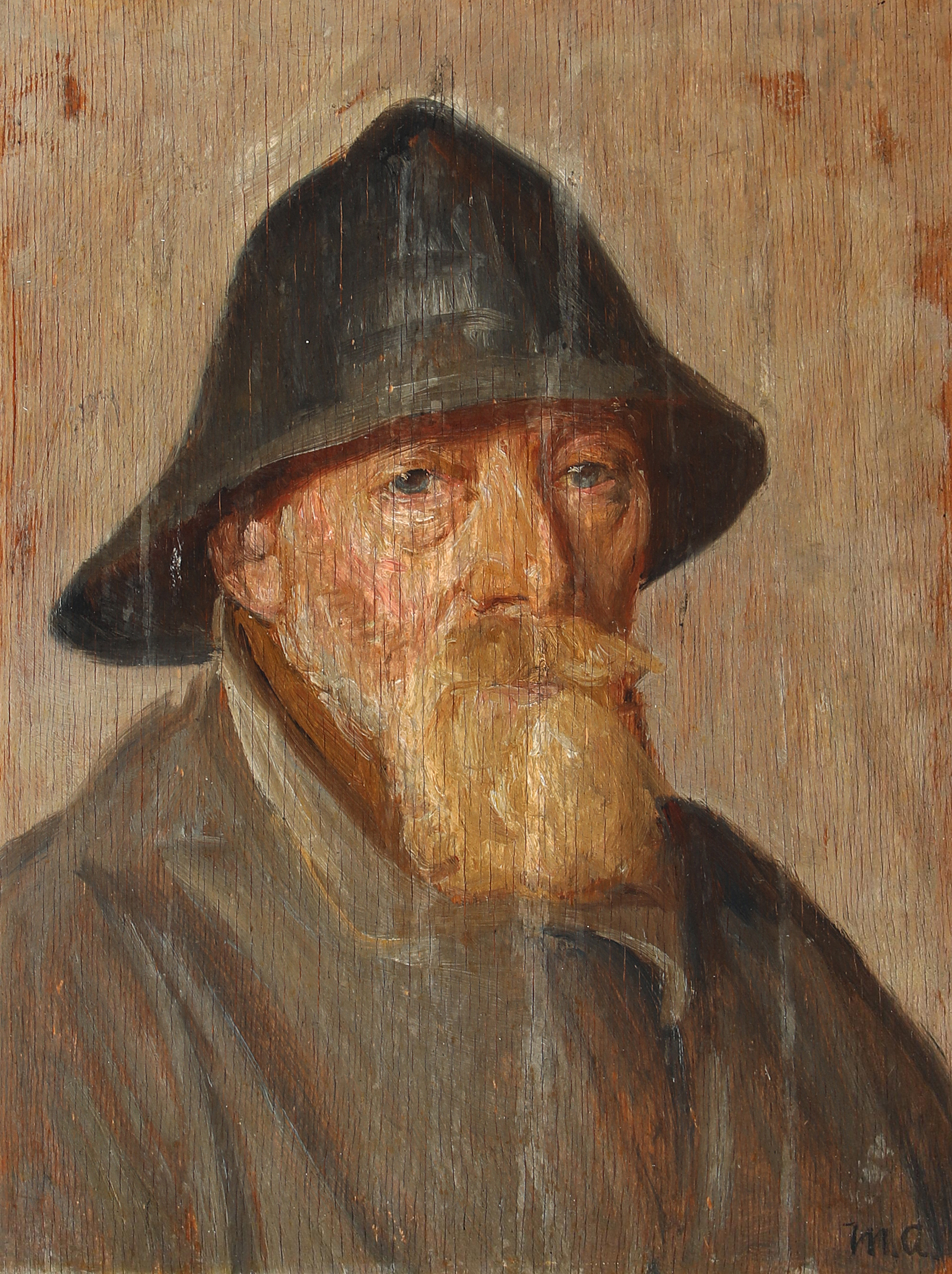Portrait d’un pêcheur portant un ciré noir. - Michael Peter Ancher - Alpha Reproduction
