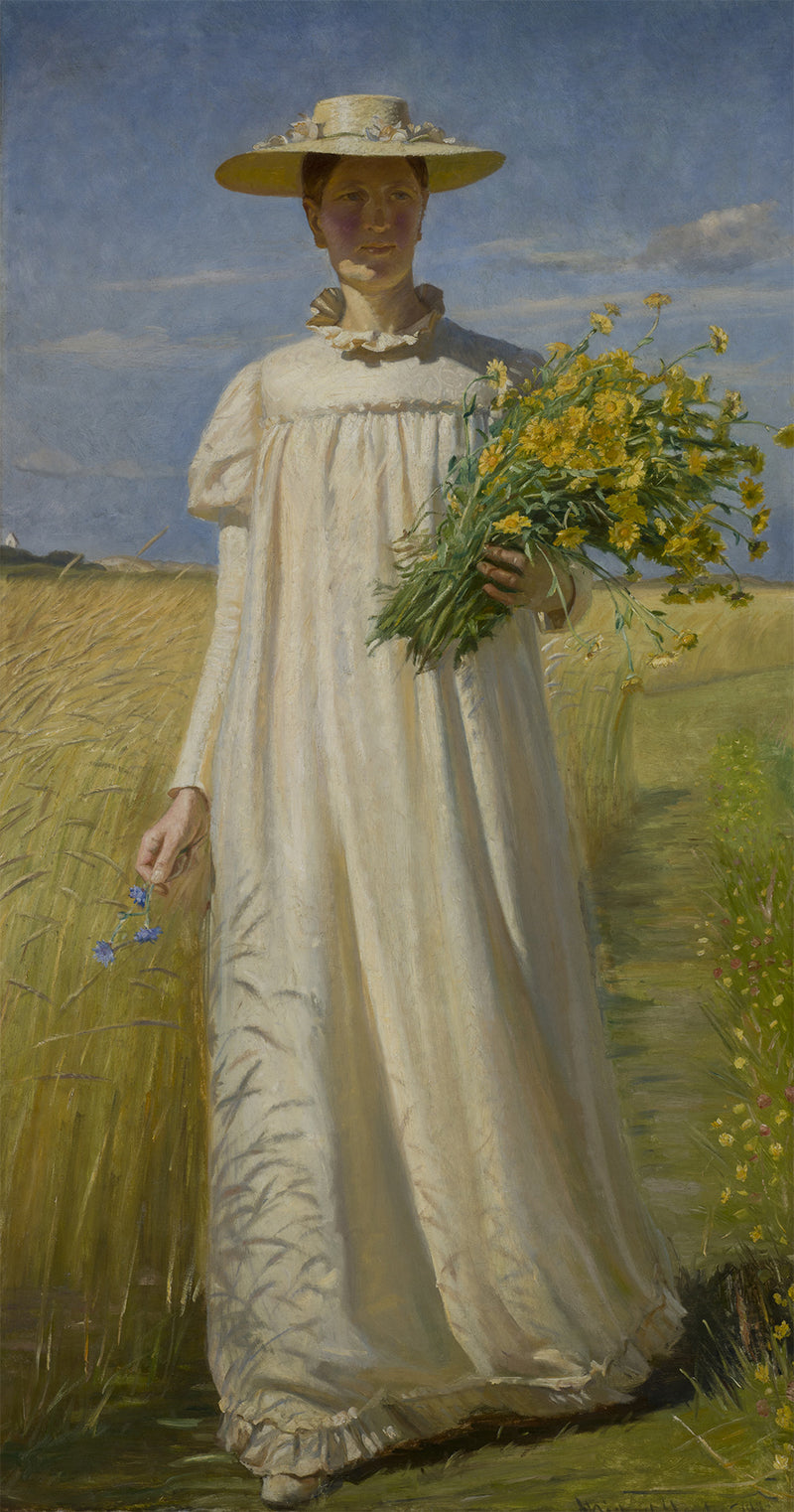 Anna Ancher de retour des champs - Michael Peter Ancher