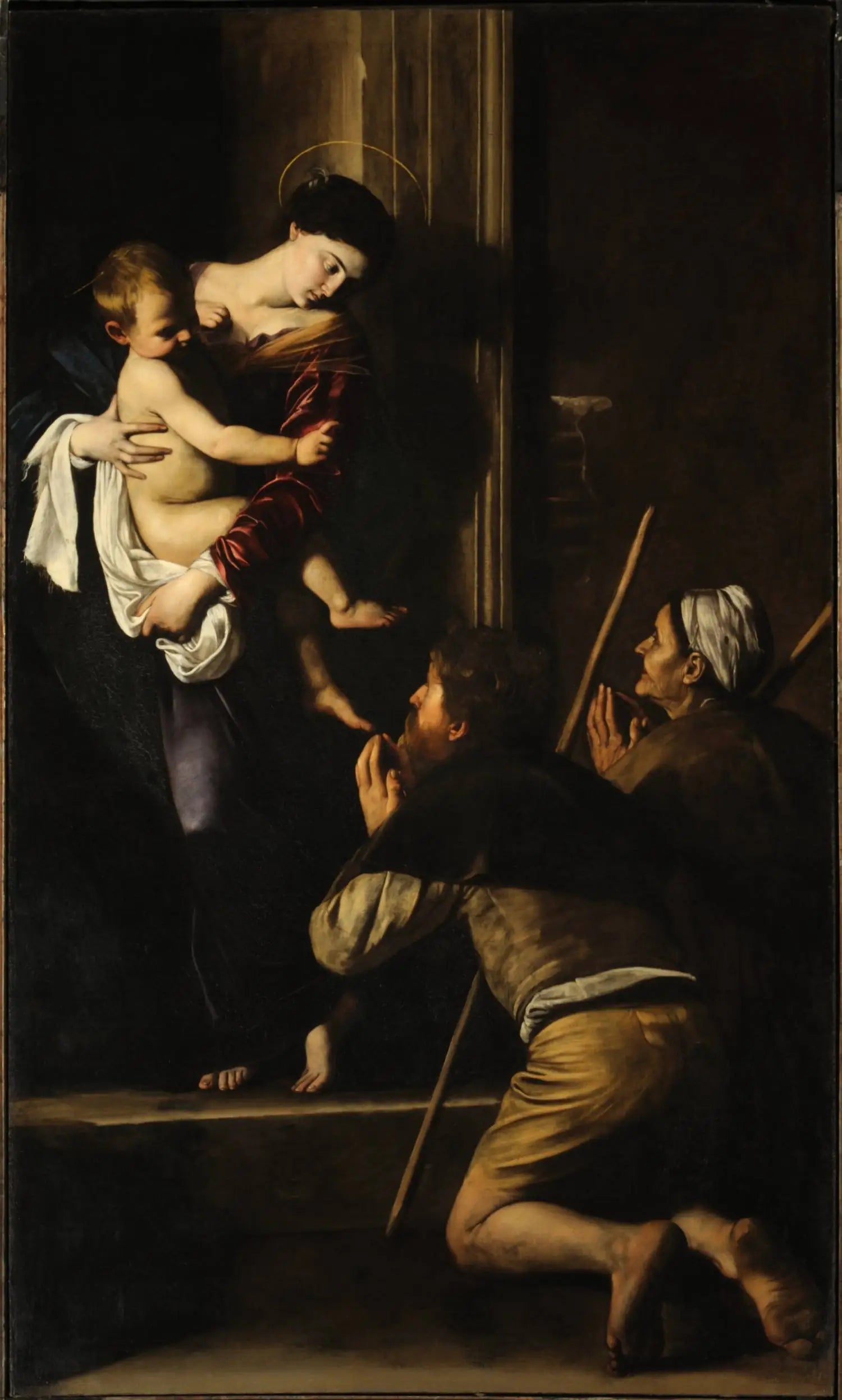 Reproduction du tableau « La Madone des pèlerins - Le Caravage » par Alpha Reproduction en peinture à l’huile