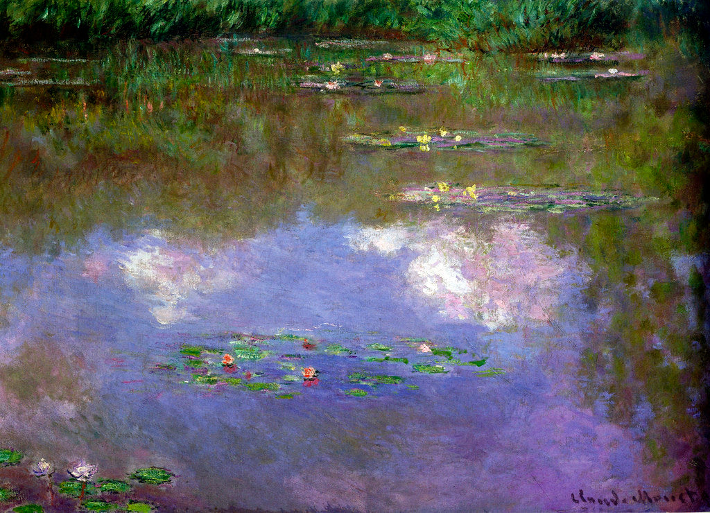 บัวในท้องฟ้าสะท้อน – Claude Monet (ประมาณปี 1915)