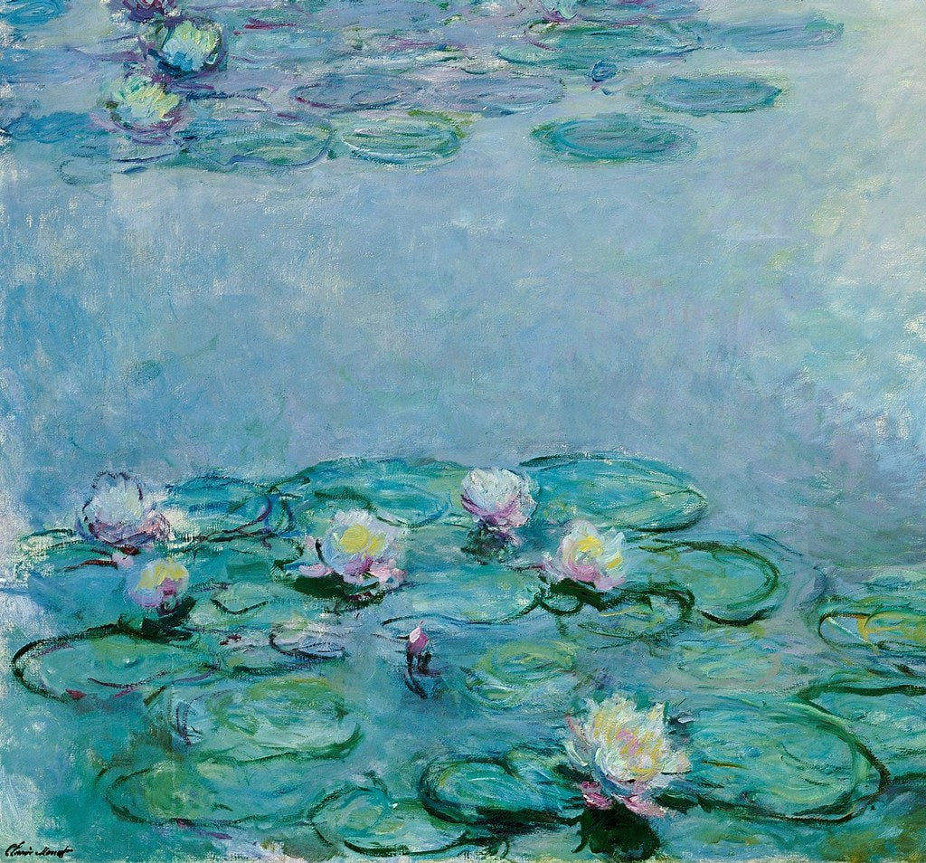 🌸 ดอกบัวสาย – รายละเอียดดอกไม้แบบใกล้ชิด, Claude Monet