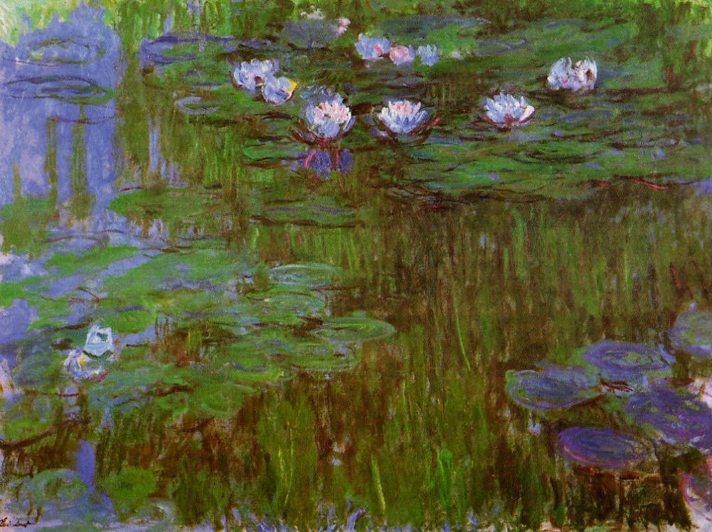 🌿 ดอกบัวและเงาสีเขียว, Claude Monet