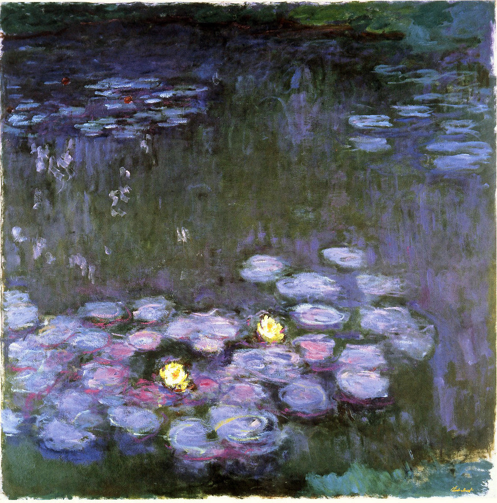 🎨 ดอกบัวในยามพลบค่ำสีม่วง - Claude Monet