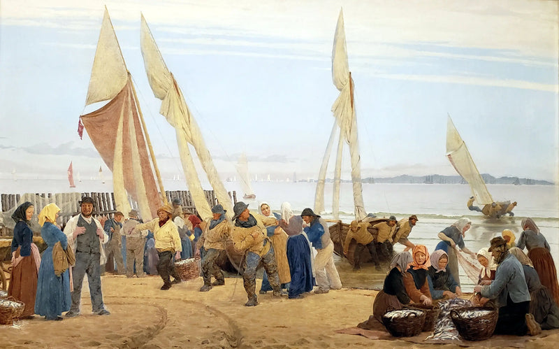 เช้าตรู่ที่ Hornbæk ชาวประมงกลับมา - Peder Severin Krøyer