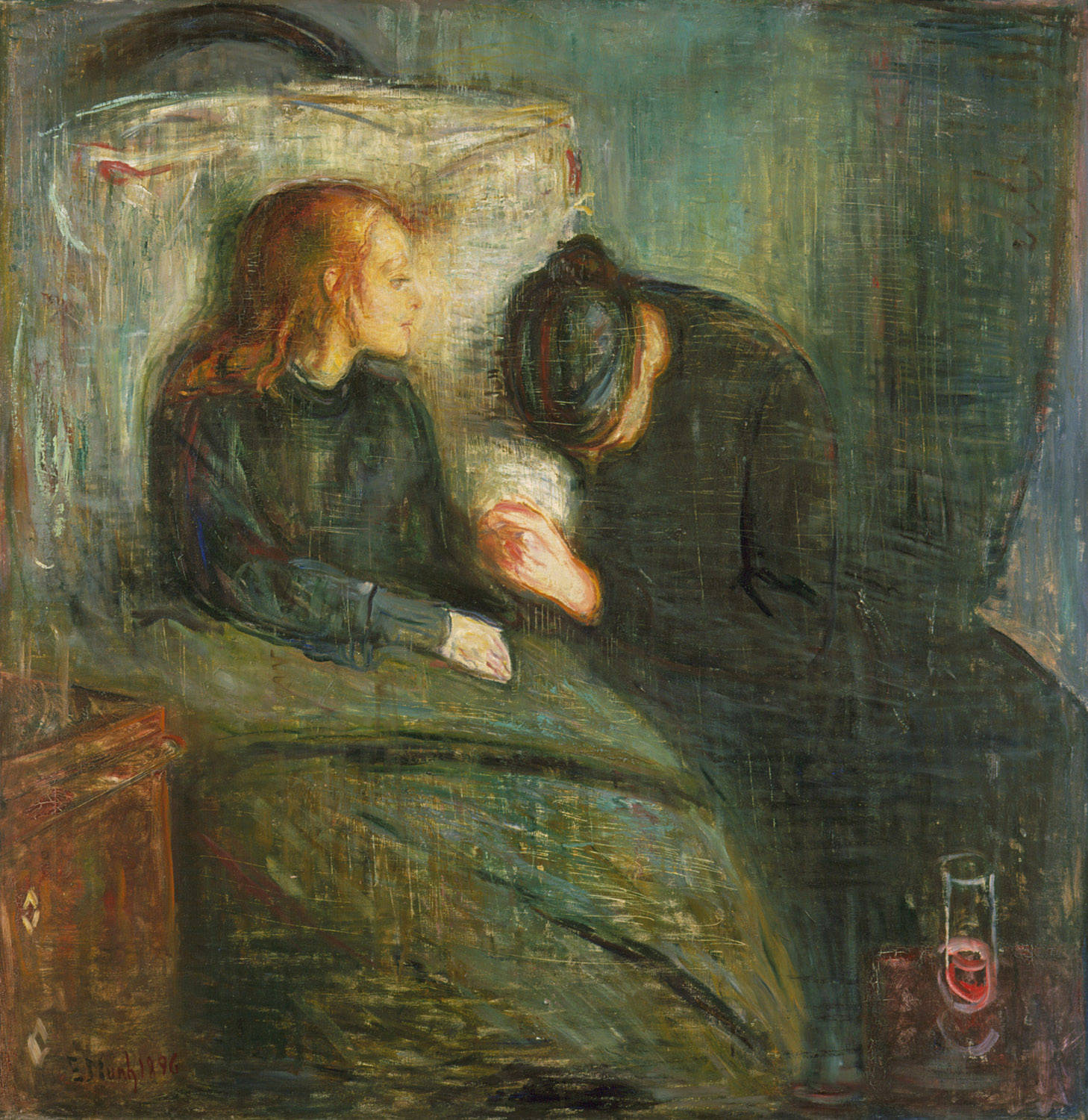 L’Enfant malade, Edvard Munch, 1885–1886, peinture à l’huile