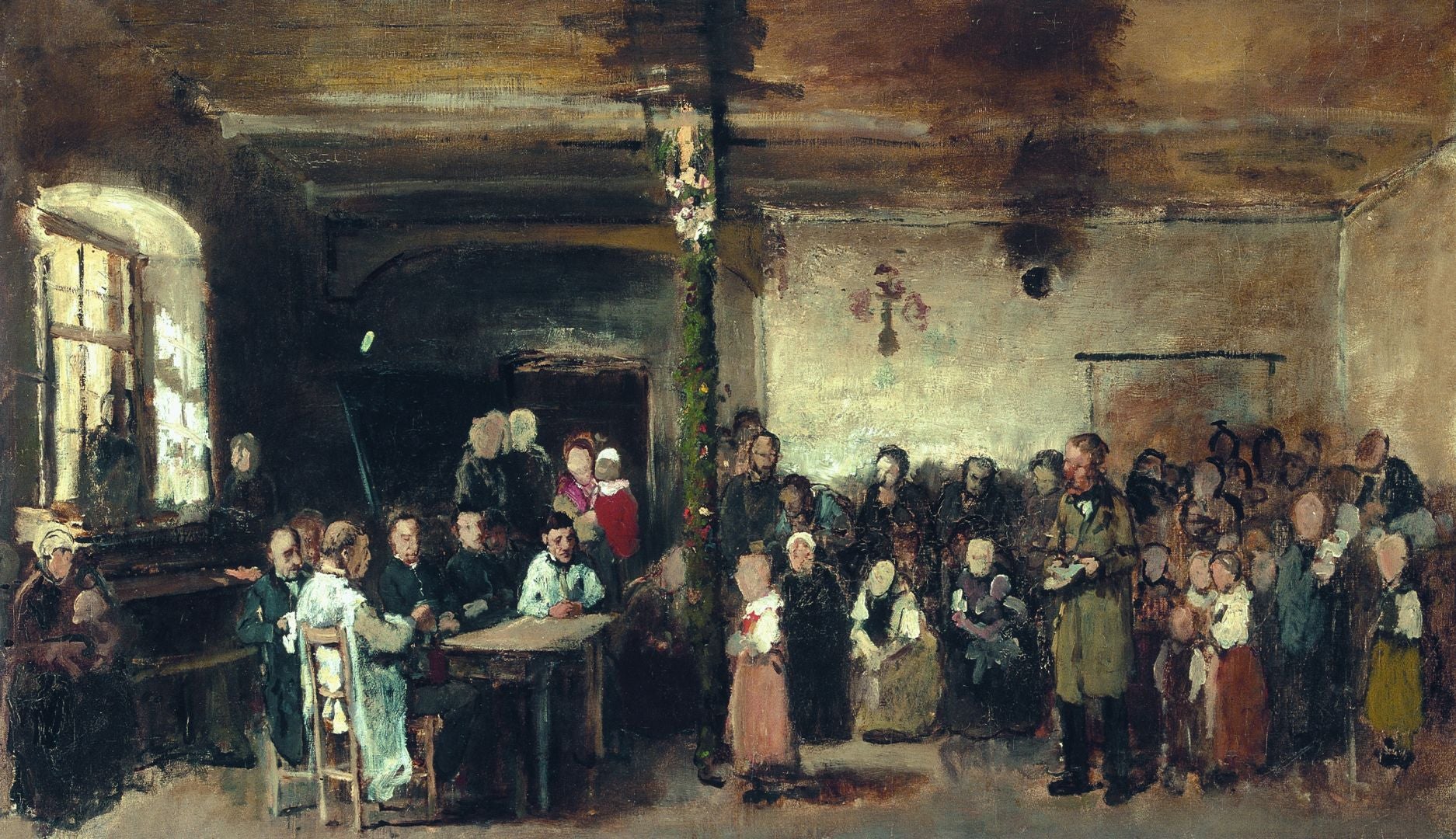 École à Colpach. Croquis - Mihály Munkácsy