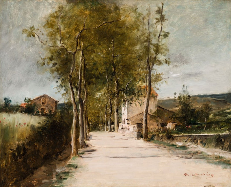 Paysage avec ruelle et bâtiment - Mihály Munkácsy