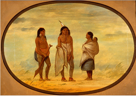 Le chef indien Nayas, sa femme et un guerrier - George Catlin