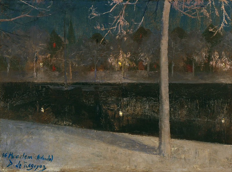 ทัศนียภาพหิมะกลางคืน Haarlem - Darío de Regoyos