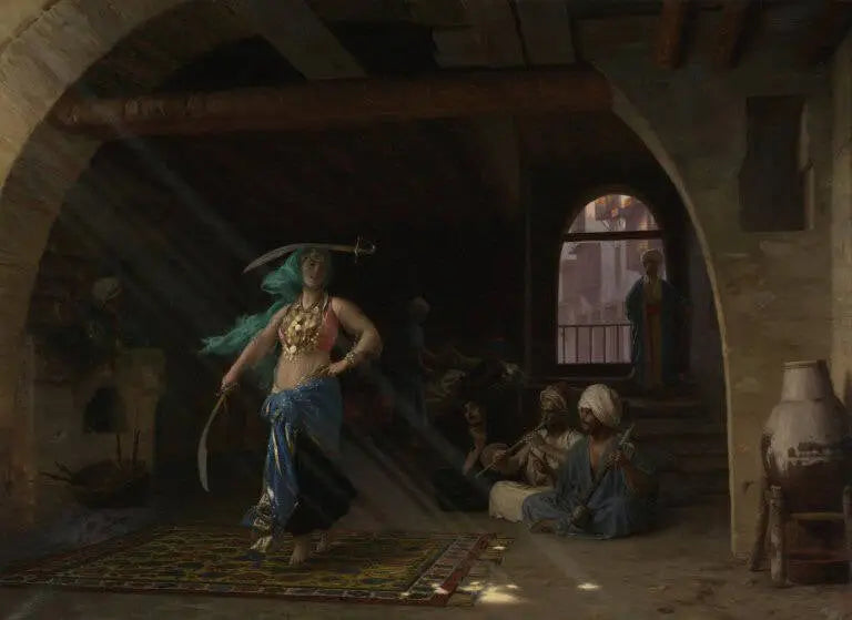 อัลเมห์กำลังแสดงการเต้นรำด้วยดาบ - ฌอง-เลออน เจอโรม