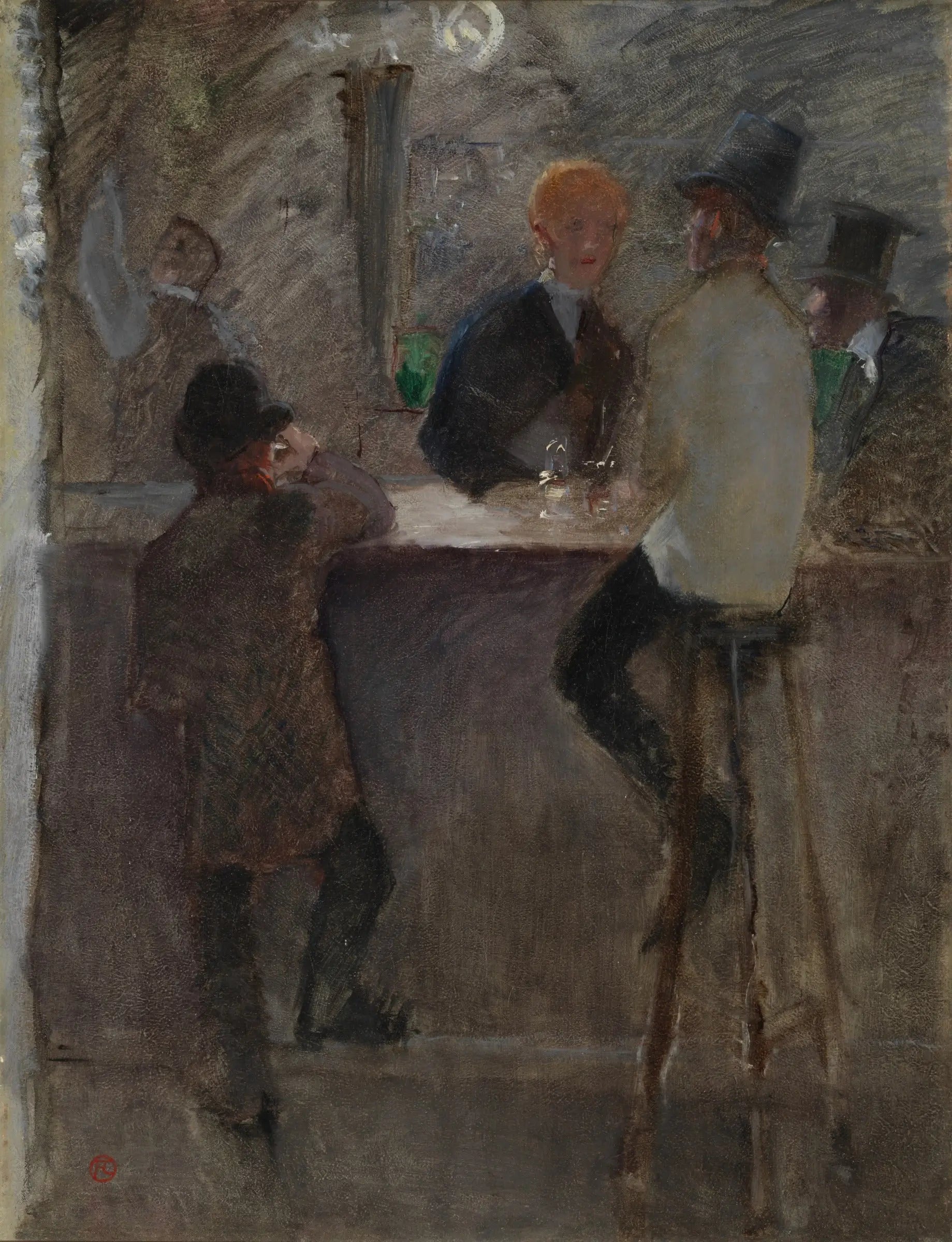 Reproduction du tableau « Au Bar - Henri de Toulouse-Lautrec » par Alpha Reproduction en peinture à l’huile