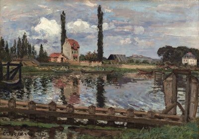 Reproduction du tableau « Au bord de la Seine à Port Marly - Camille Pissarro » par Alpha Reproduction en peinture à l’huile