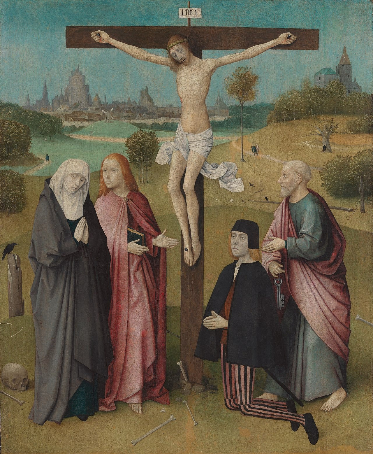 การตรึงกางเขนกับผู้บริจาค - Hieronymus Bosch