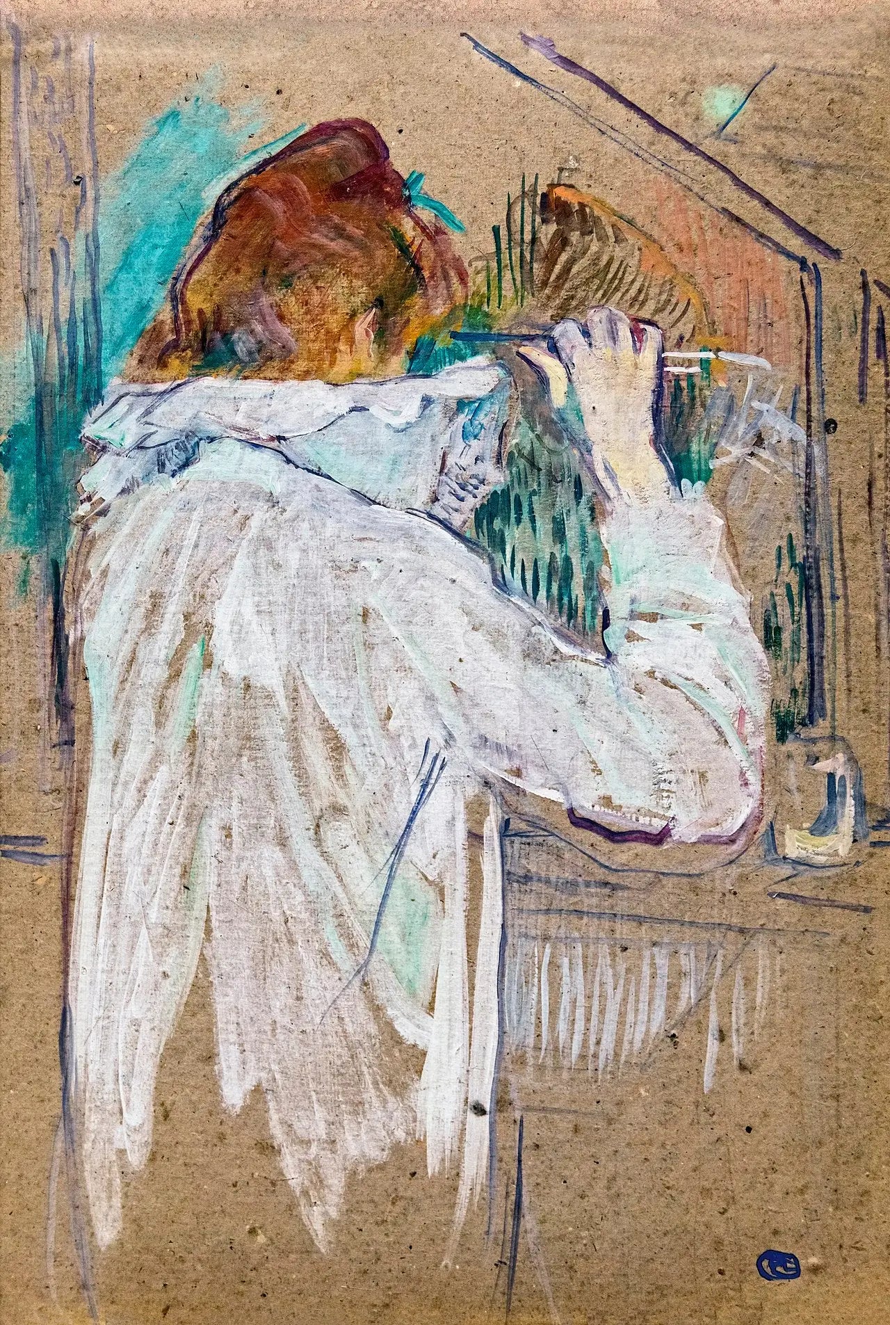 Reproduction du tableau « Femme se frisant - Henri de Toulouse-Lautrec » par Alpha Reproduction en peinture à l’huile